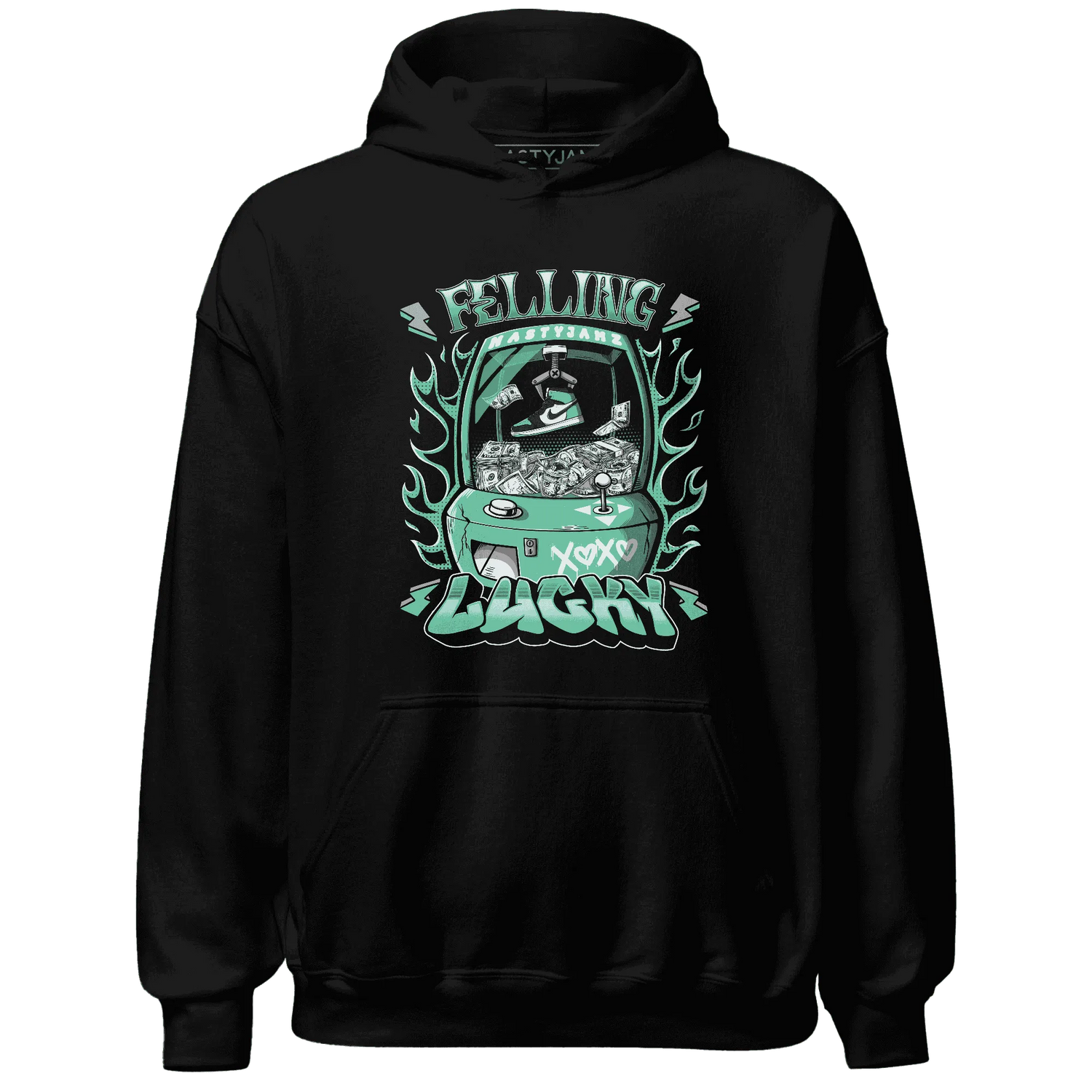 High-OG-Green-Glow-1s-Hoodie-Match-Feeling-Lucky