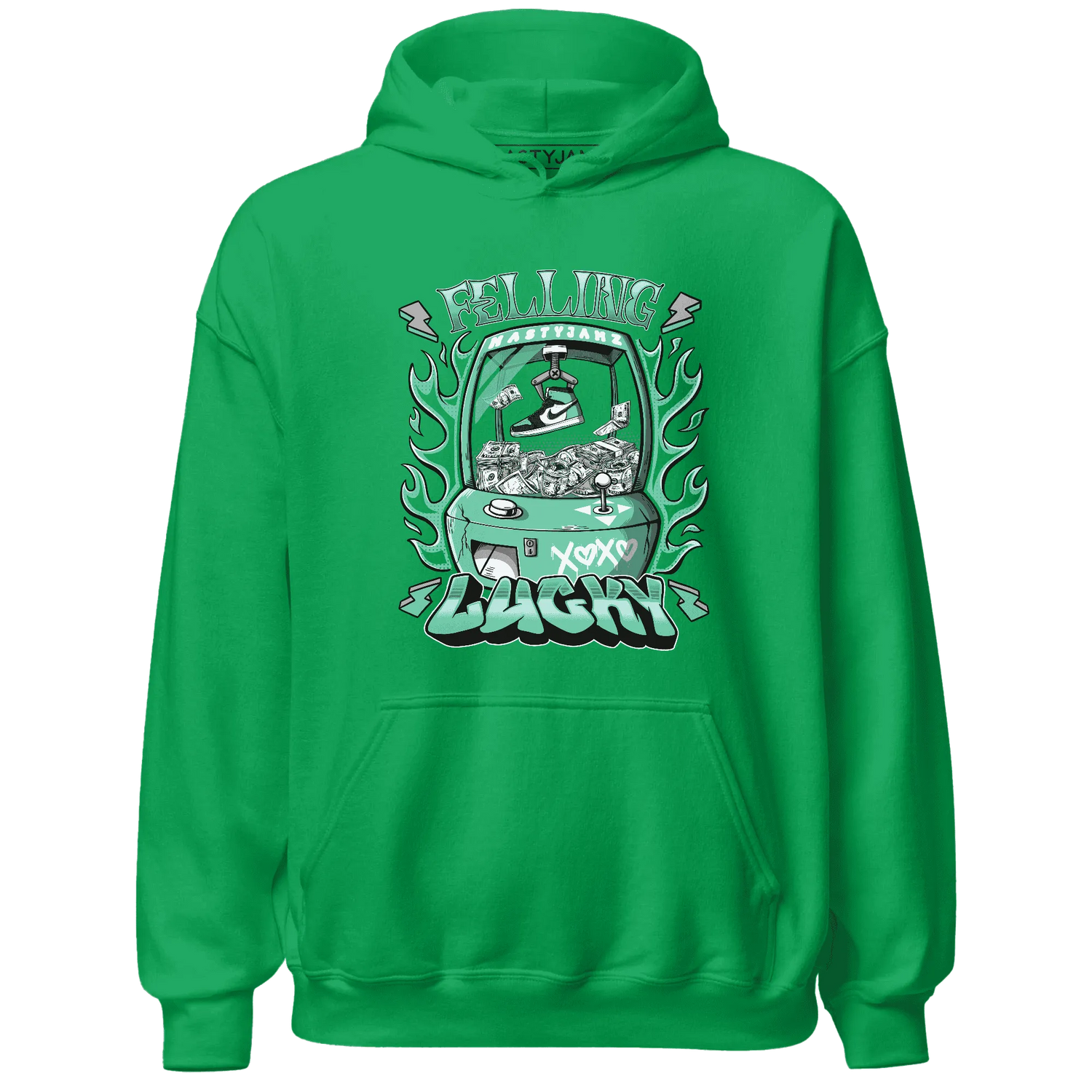 High-OG-Green-Glow-1s-Hoodie-Match-Feeling-Lucky