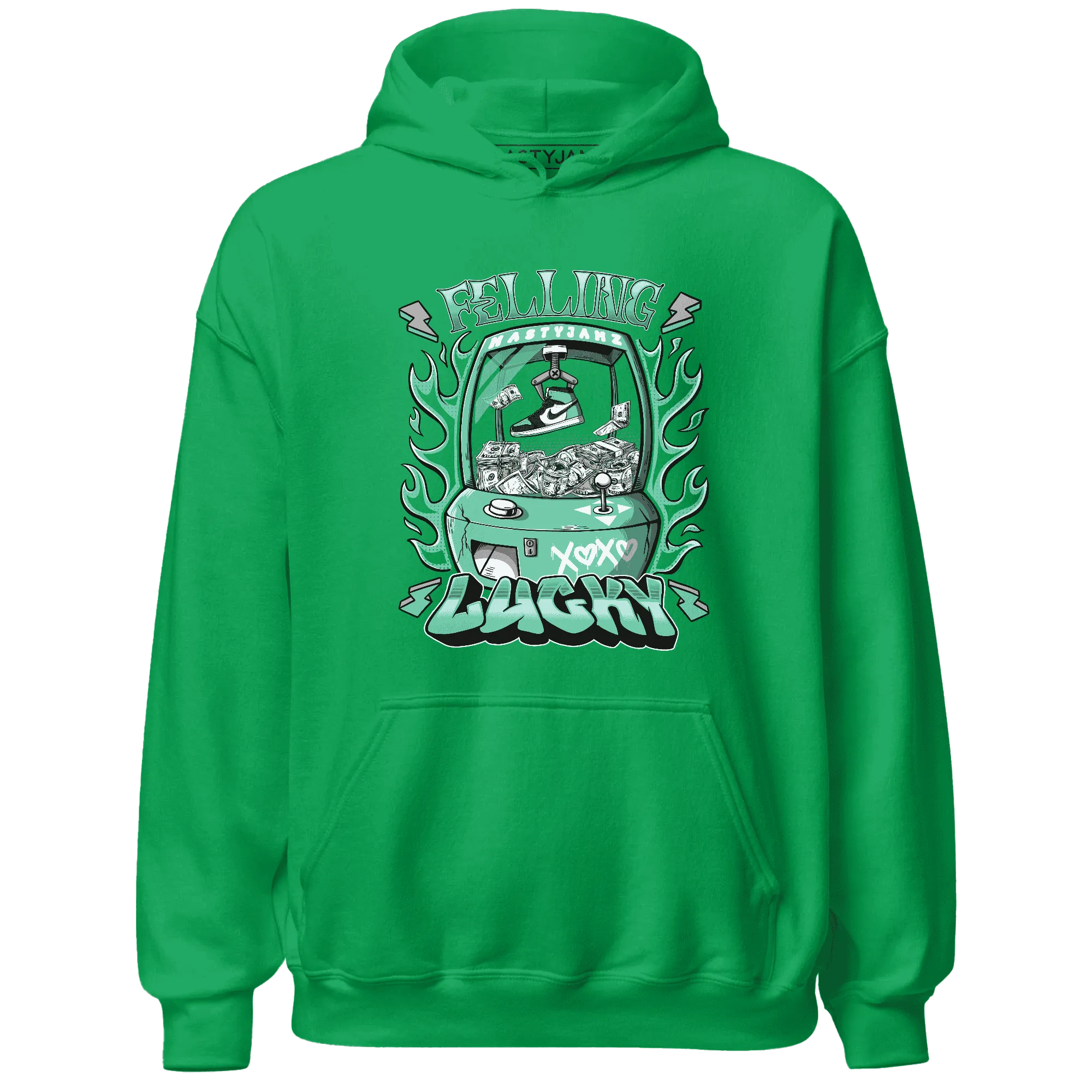High-OG-Green-Glow-1s-Hoodie-Match-Feeling-Lucky