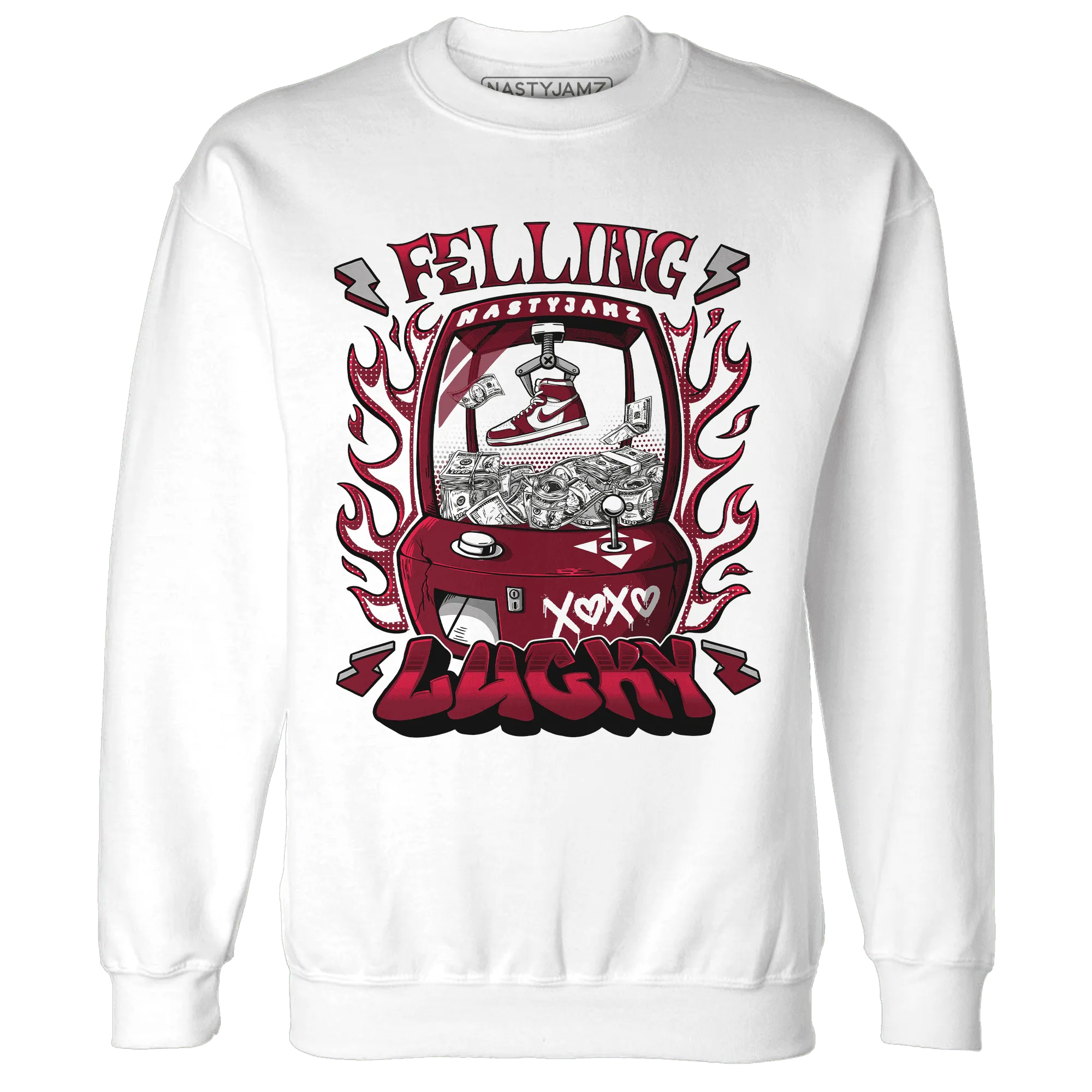 High-White-Team-Red-1s-Sweatshirt-Match-Feeling-Lucky