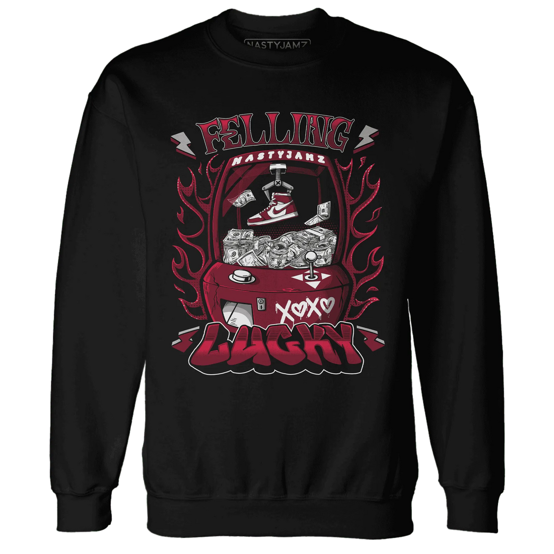 High-White-Team-Red-1s-Sweatshirt-Match-Feeling-Lucky