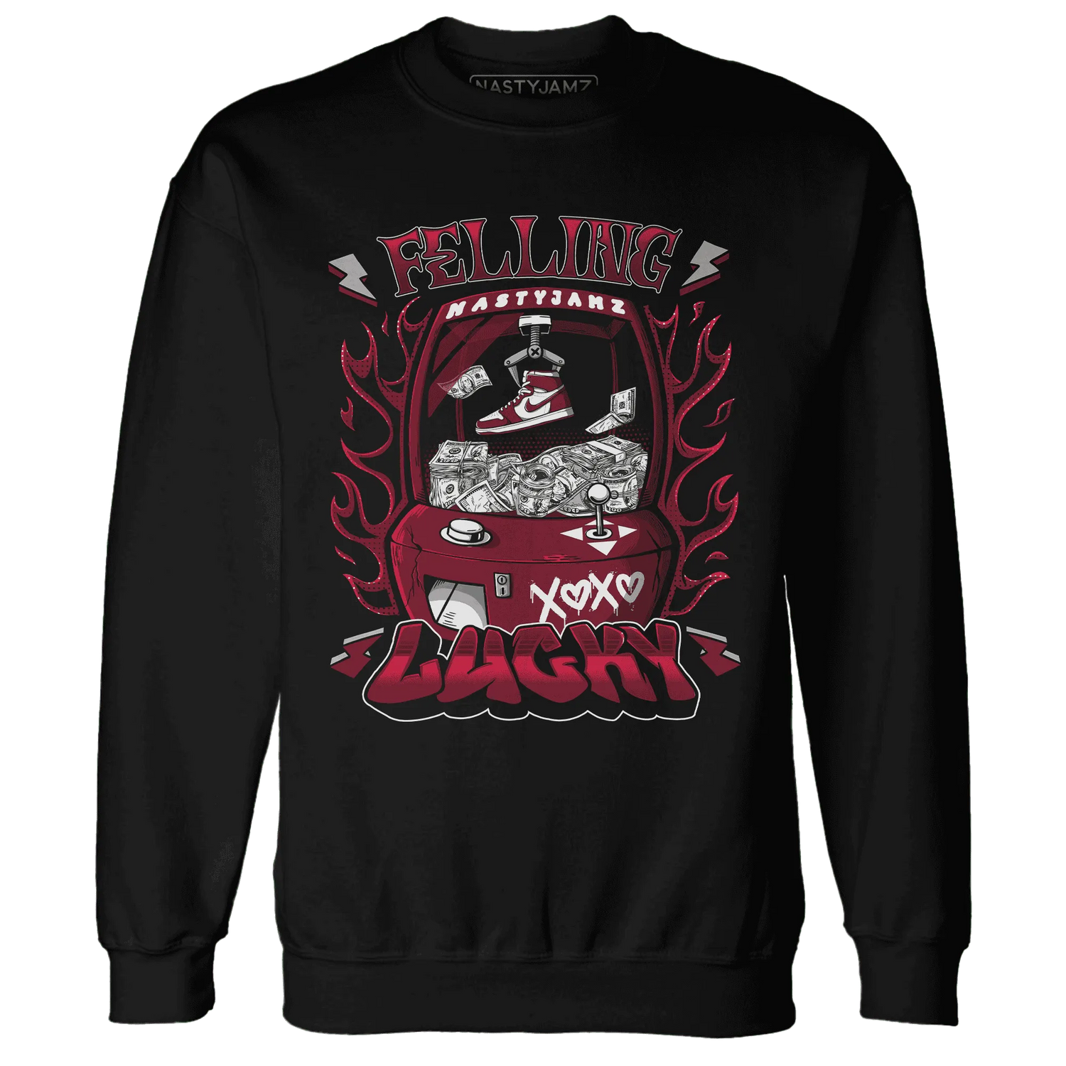 High-White-Team-Red-1s-Sweatshirt-Match-Feeling-Lucky