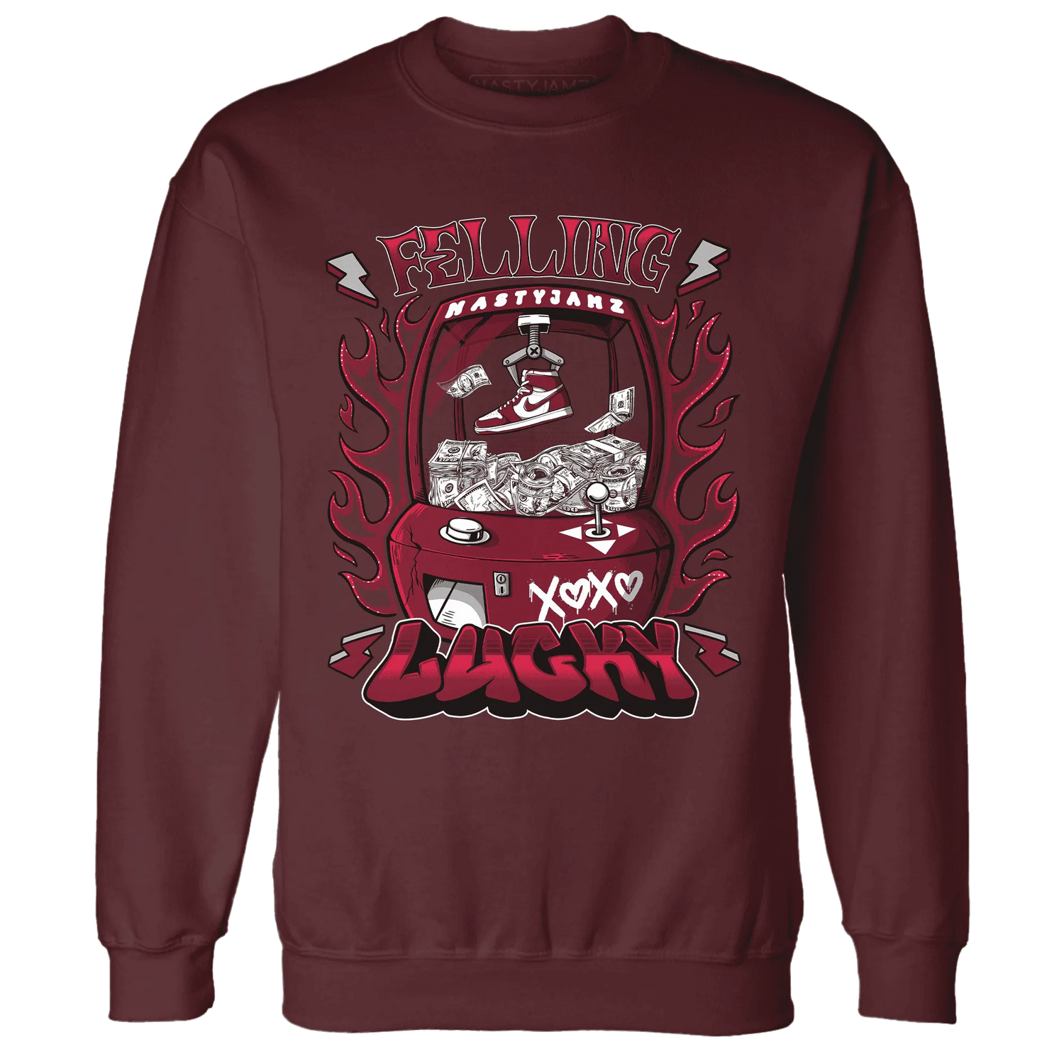 High-White-Team-Red-1s-Sweatshirt-Match-Feeling-Lucky