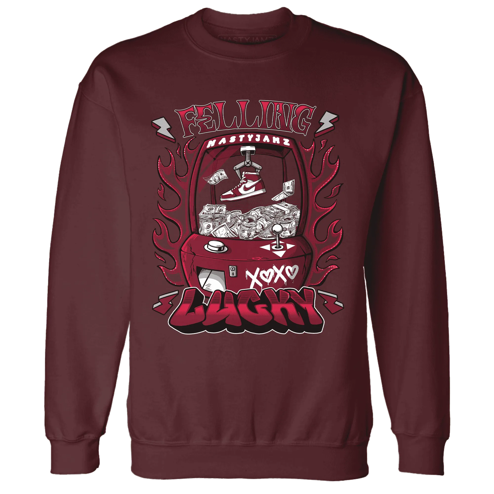 High-White-Team-Red-1s-Sweatshirt-Match-Feeling-Lucky