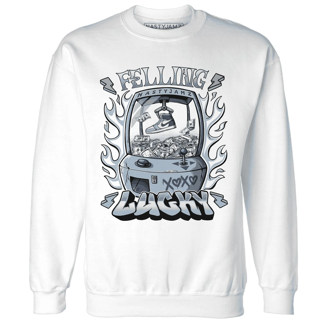 Mid-Diffused-Blue-Grey-1s-Sweatshirt-Match-Feeling-Lucky