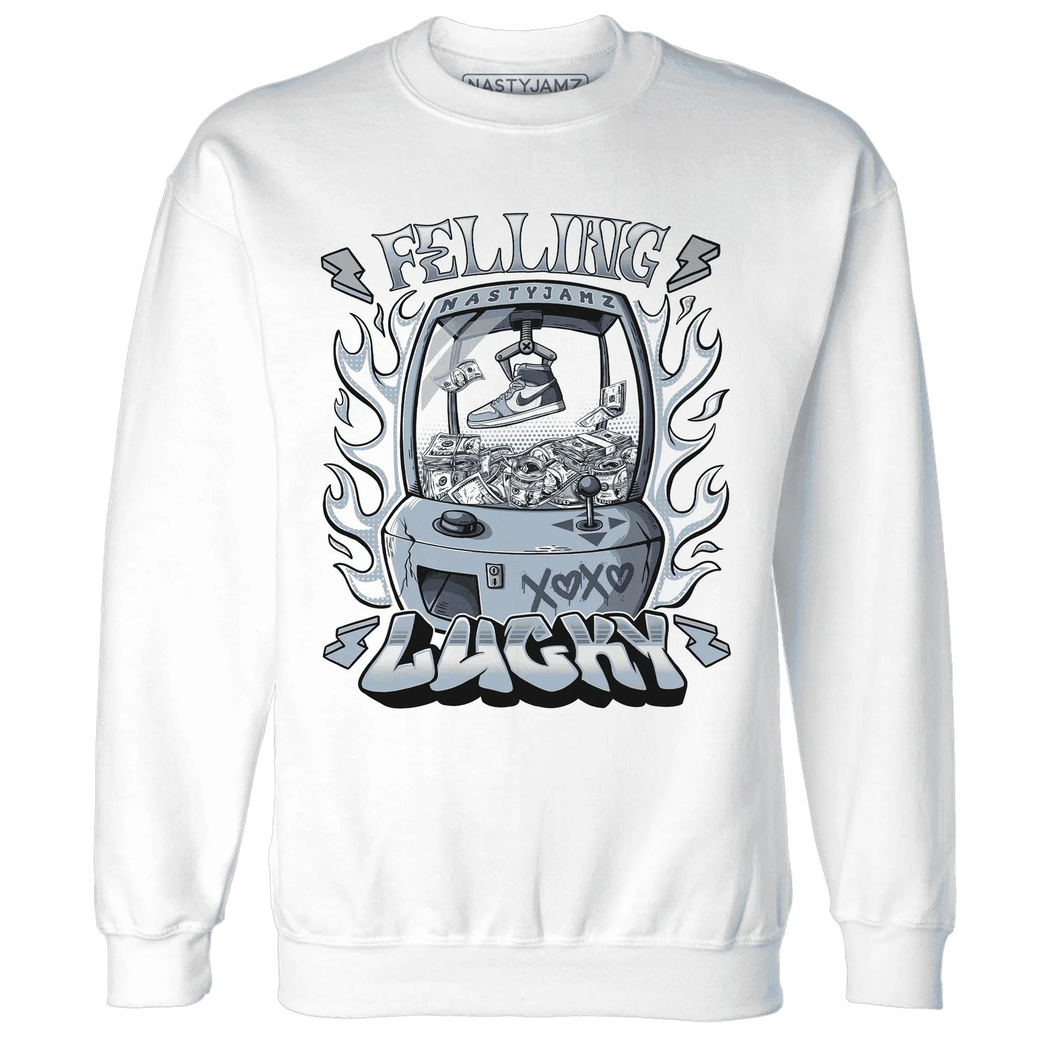 Mid-Diffused-Blue-Grey-1s-Sweatshirt-Match-Feeling-Lucky