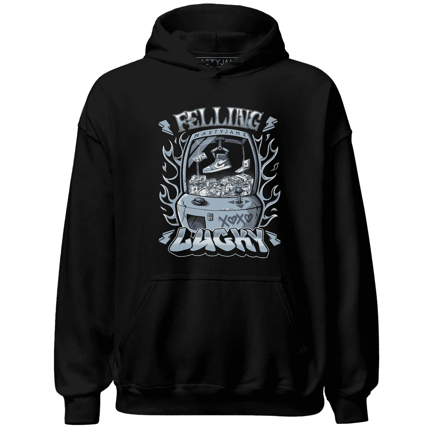 Mid-Diffused-Blue-Grey-1s-Hoodie-Match-Feeling-Lucky