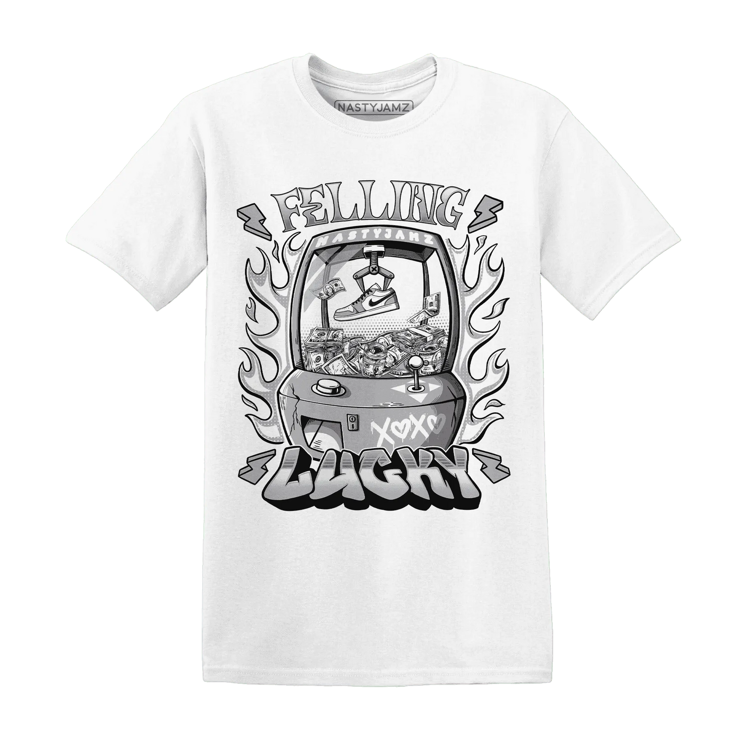 Wolf-Grey-1s-T-Shirt-Match-Feeling-Lucky