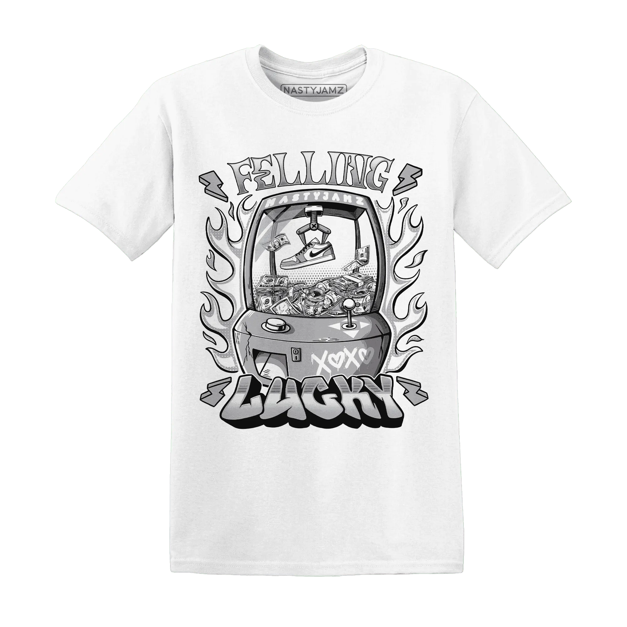 Wolf-Grey-1s-T-Shirt-Match-Feeling-Lucky