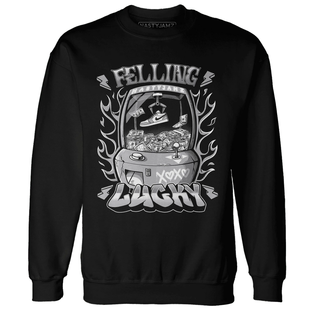 Wolf-Grey-1s-Sweatshirt-Match-Feeling-Lucky