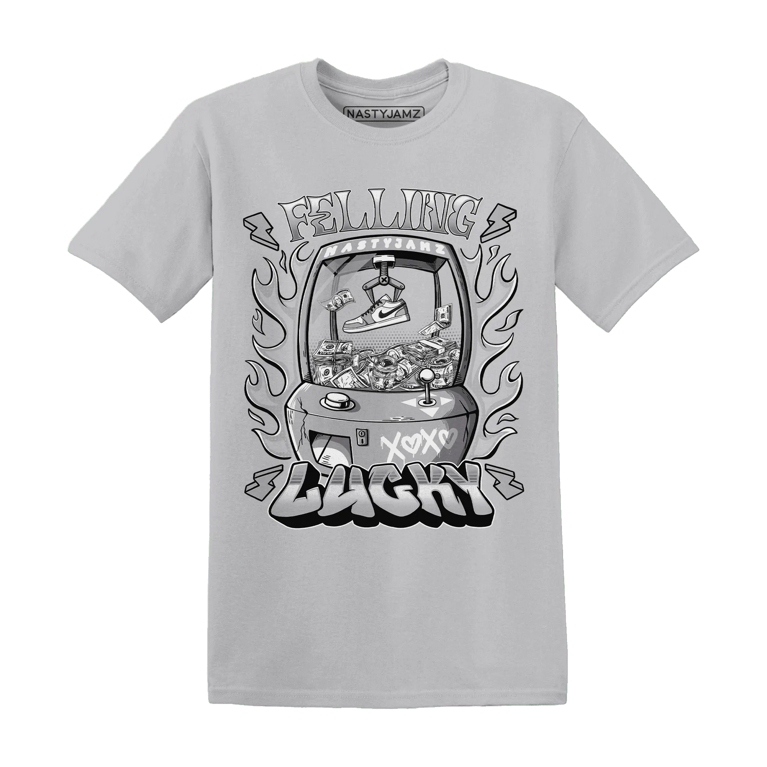 Wolf-Grey-1s-T-Shirt-Match-Feeling-Lucky
