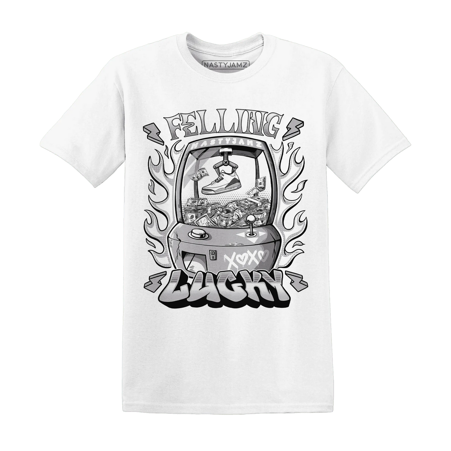 Cement-Grey-3s-T-Shirt-Match-Feeling-Lucky