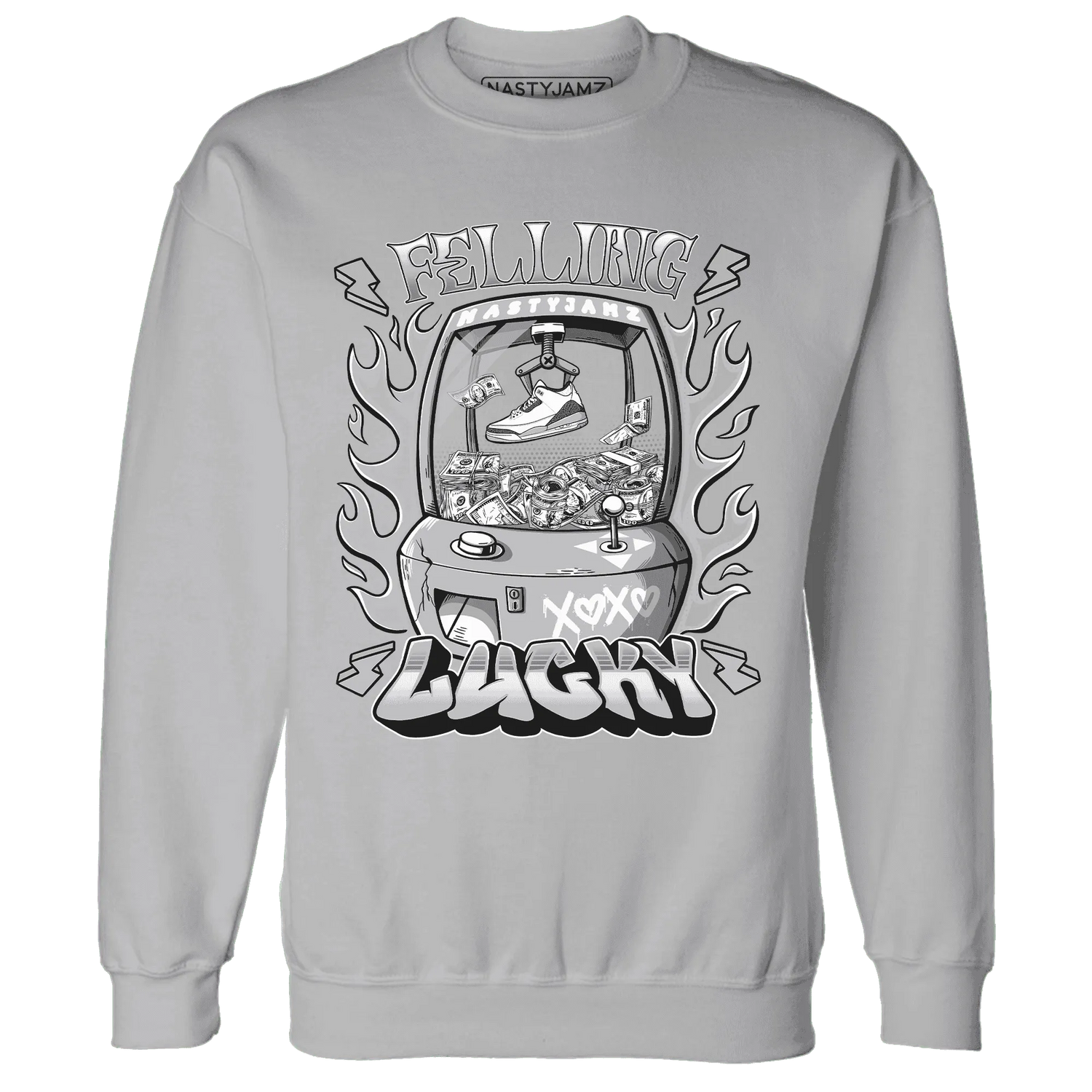 Cement-Grey-3s-Sweatshirt-Match-Feeling-Lucky