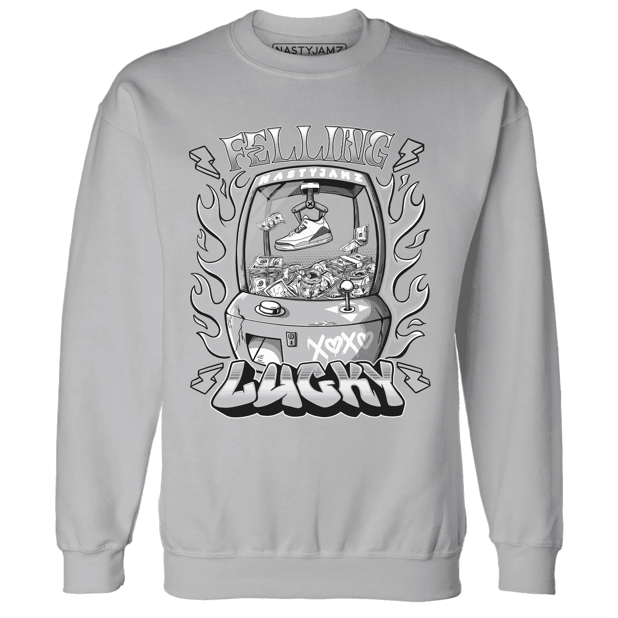 Cement-Grey-3s-Sweatshirt-Match-Feeling-Lucky