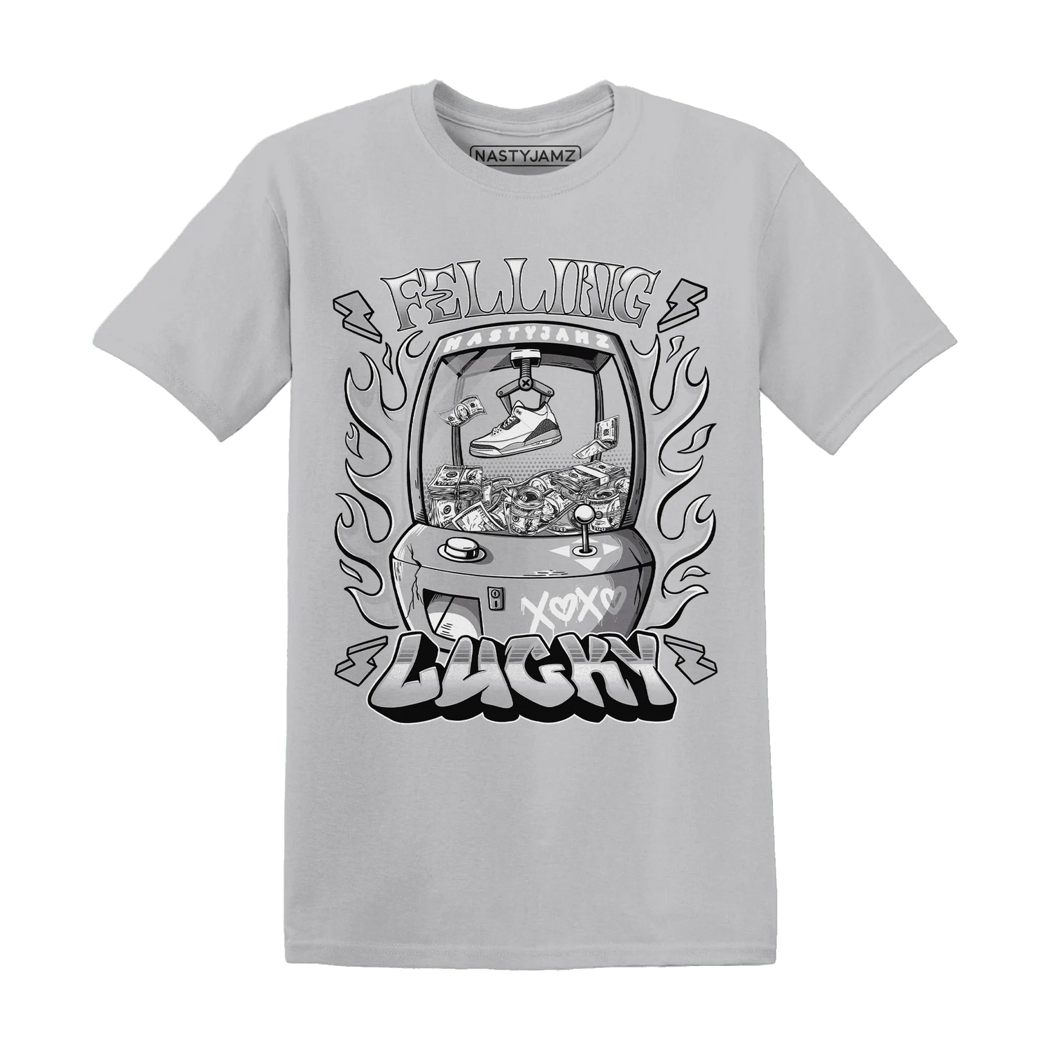 Cement-Grey-3s-T-Shirt-Match-Feeling-Lucky