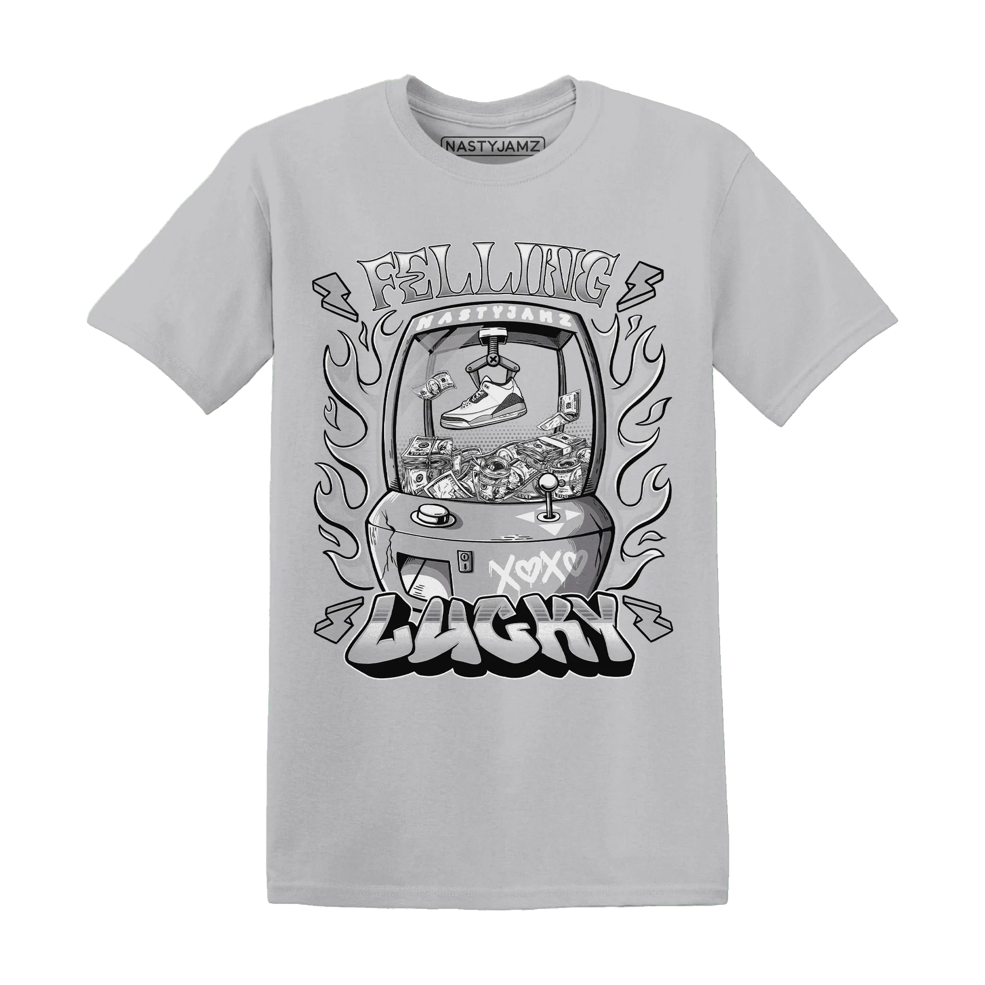 Cement-Grey-3s-T-Shirt-Match-Feeling-Lucky