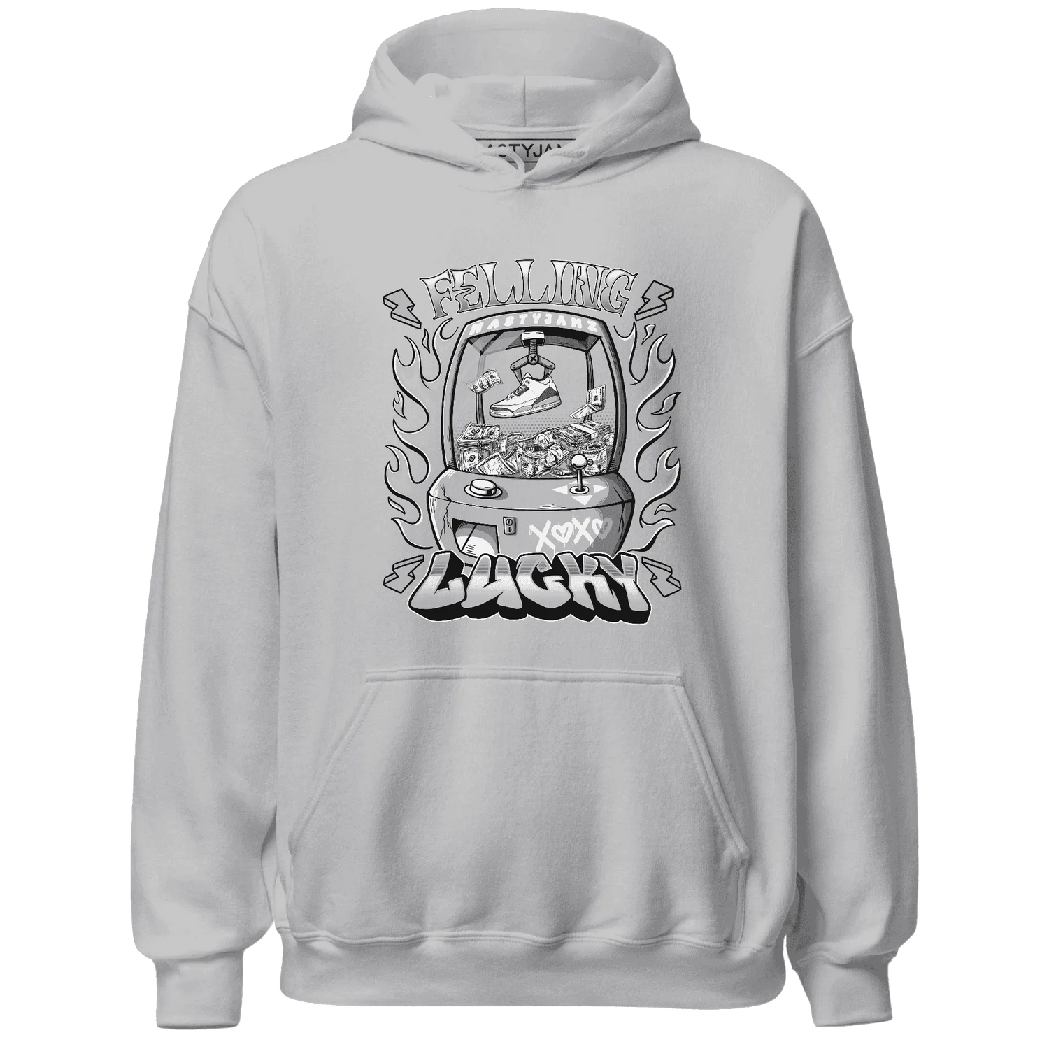 Cement-Grey-3s-Hoodie-Match-Feeling-Lucky