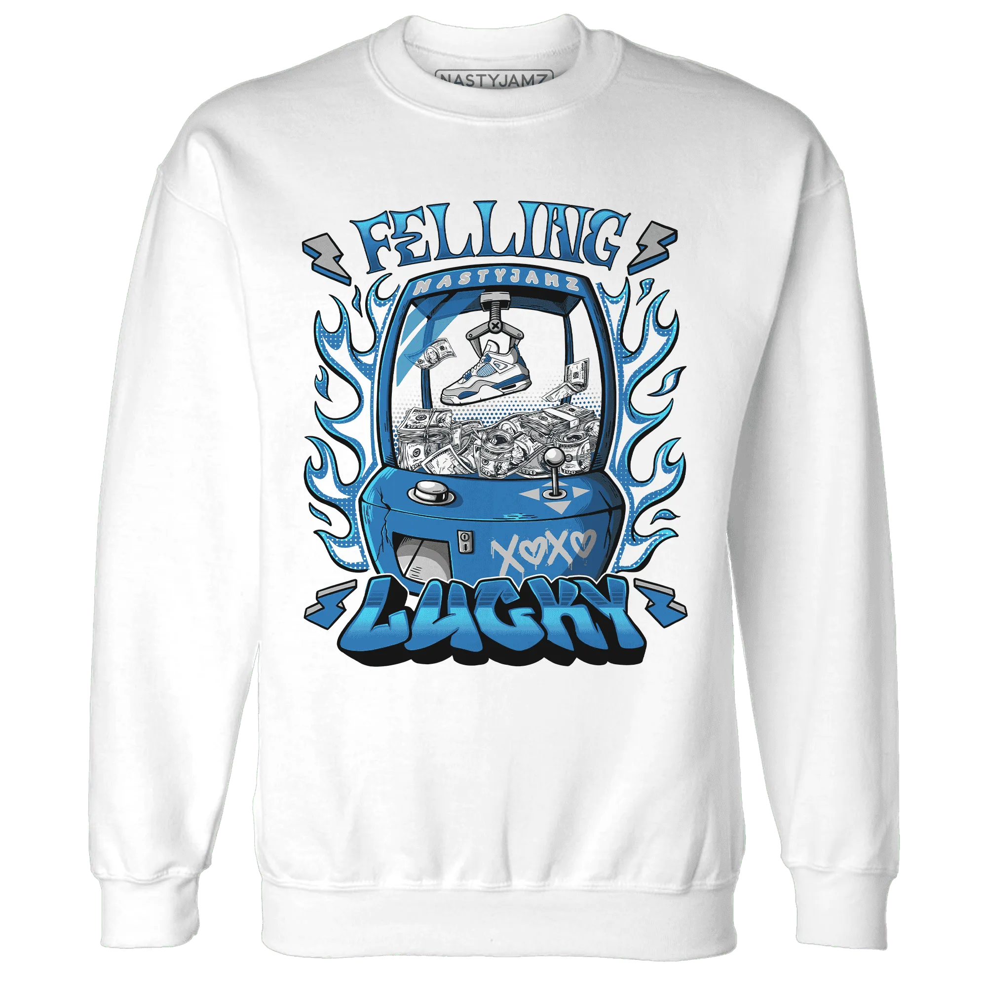 Industrial-Blue-4s-Sweatshirt-Match-Feeling-Lucky