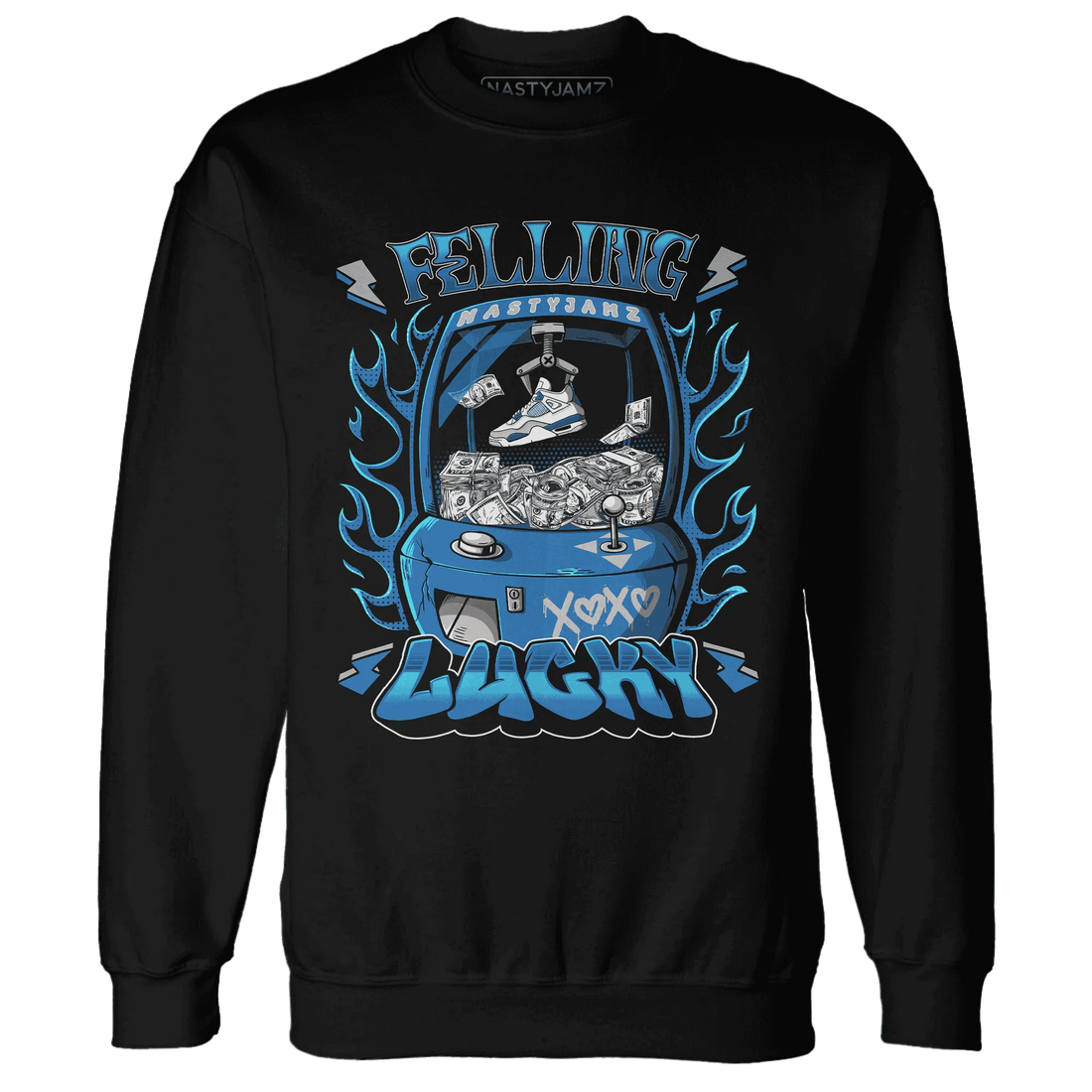 Industrial-Blue-4s-Sweatshirt-Match-Feeling-Lucky