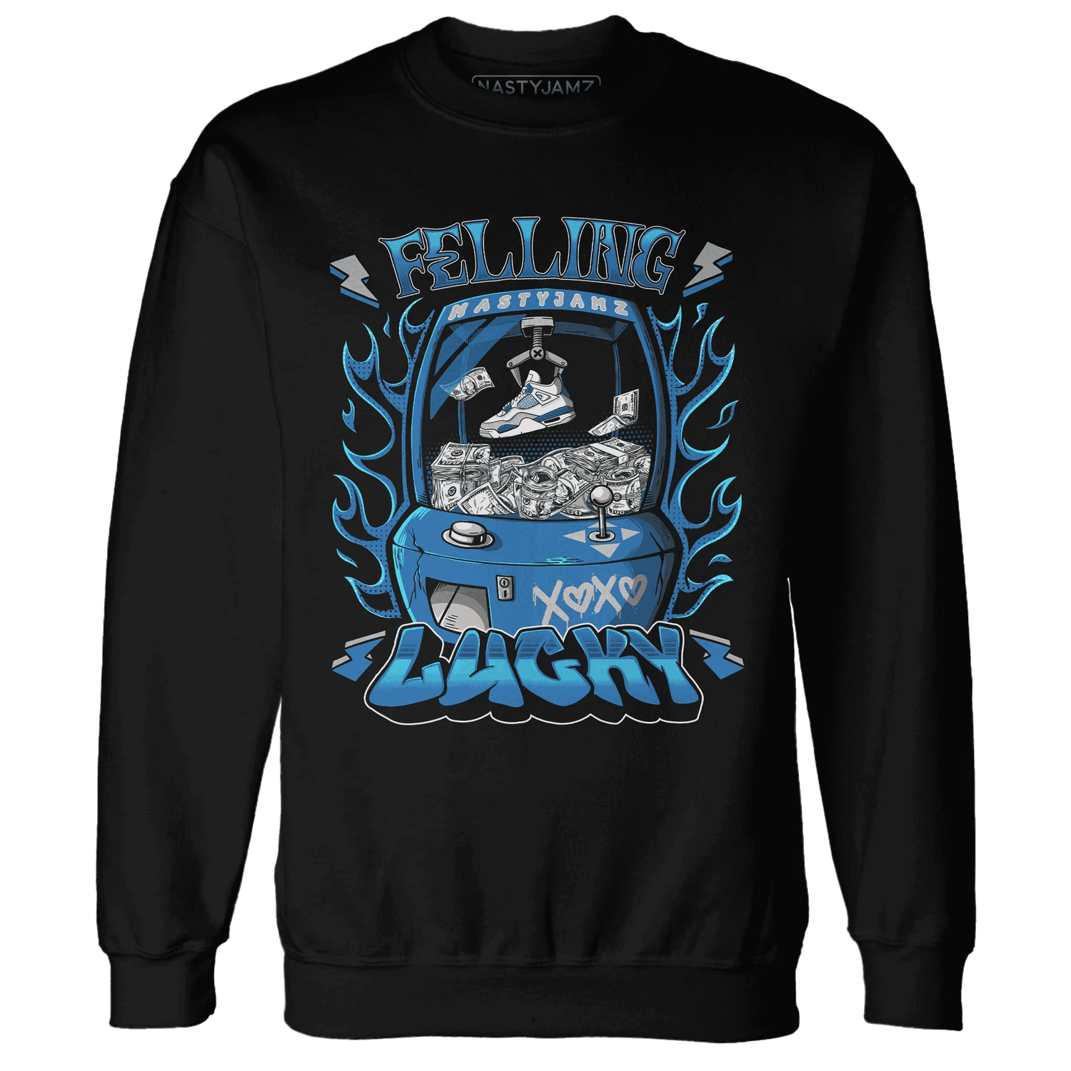 Industrial-Blue-4s-Sweatshirt-Match-Feeling-Lucky