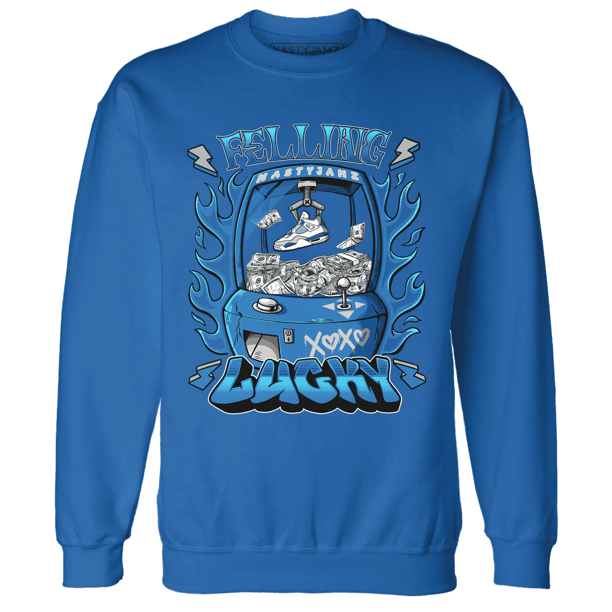 Industrial-Blue-4s-Sweatshirt-Match-Feeling-Lucky