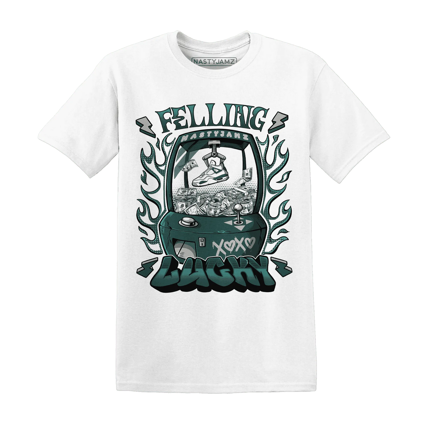 Oxidized-Green-4s-T-Shirt-Match-Feeling-Lucky