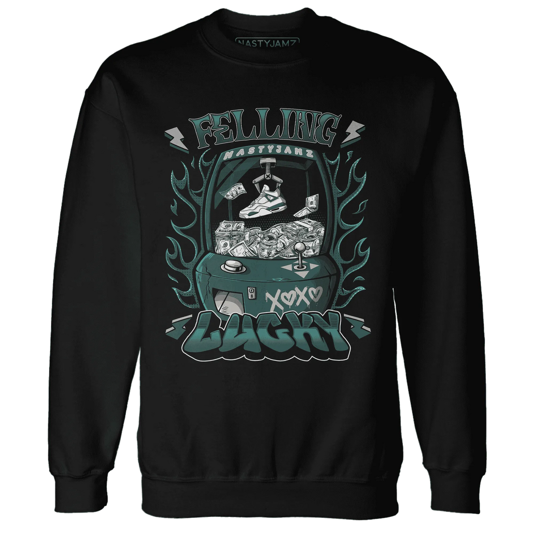 Oxidized-Green-4s-Sweatshirt-Match-Feeling-Lucky