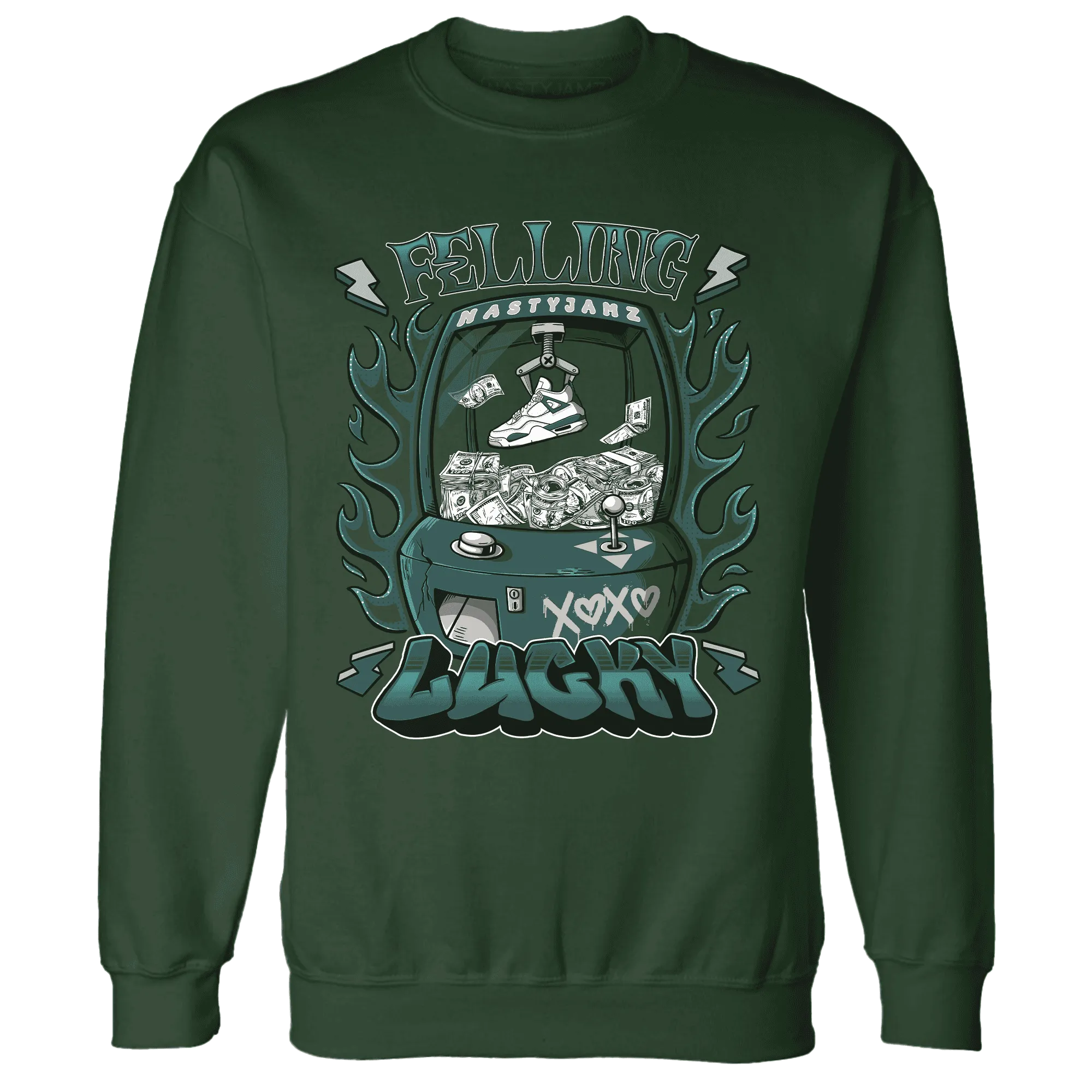 Oxidized-Green-4s-Sweatshirt-Match-Feeling-Lucky
