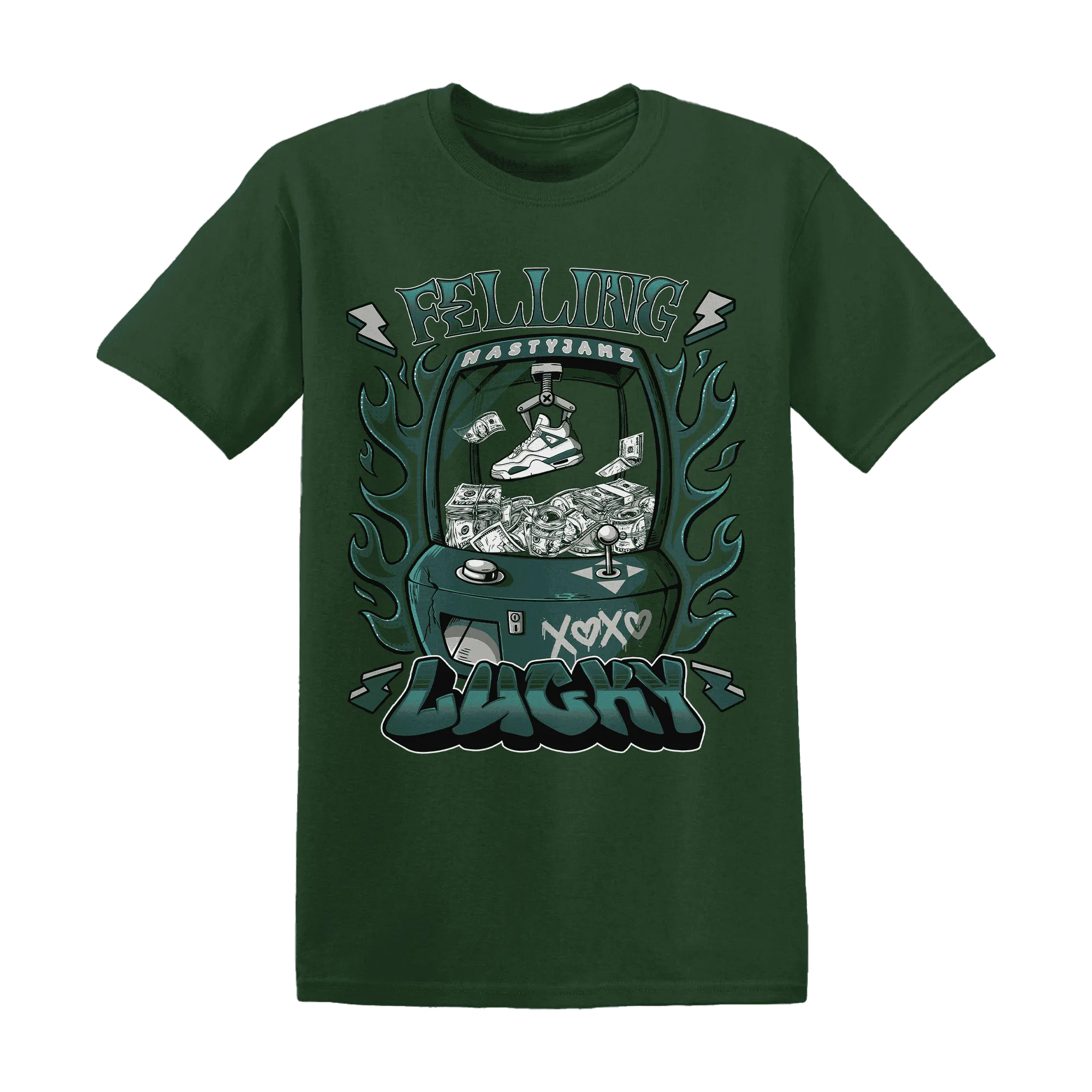 Oxidized-Green-4s-T-Shirt-Match-Feeling-Lucky