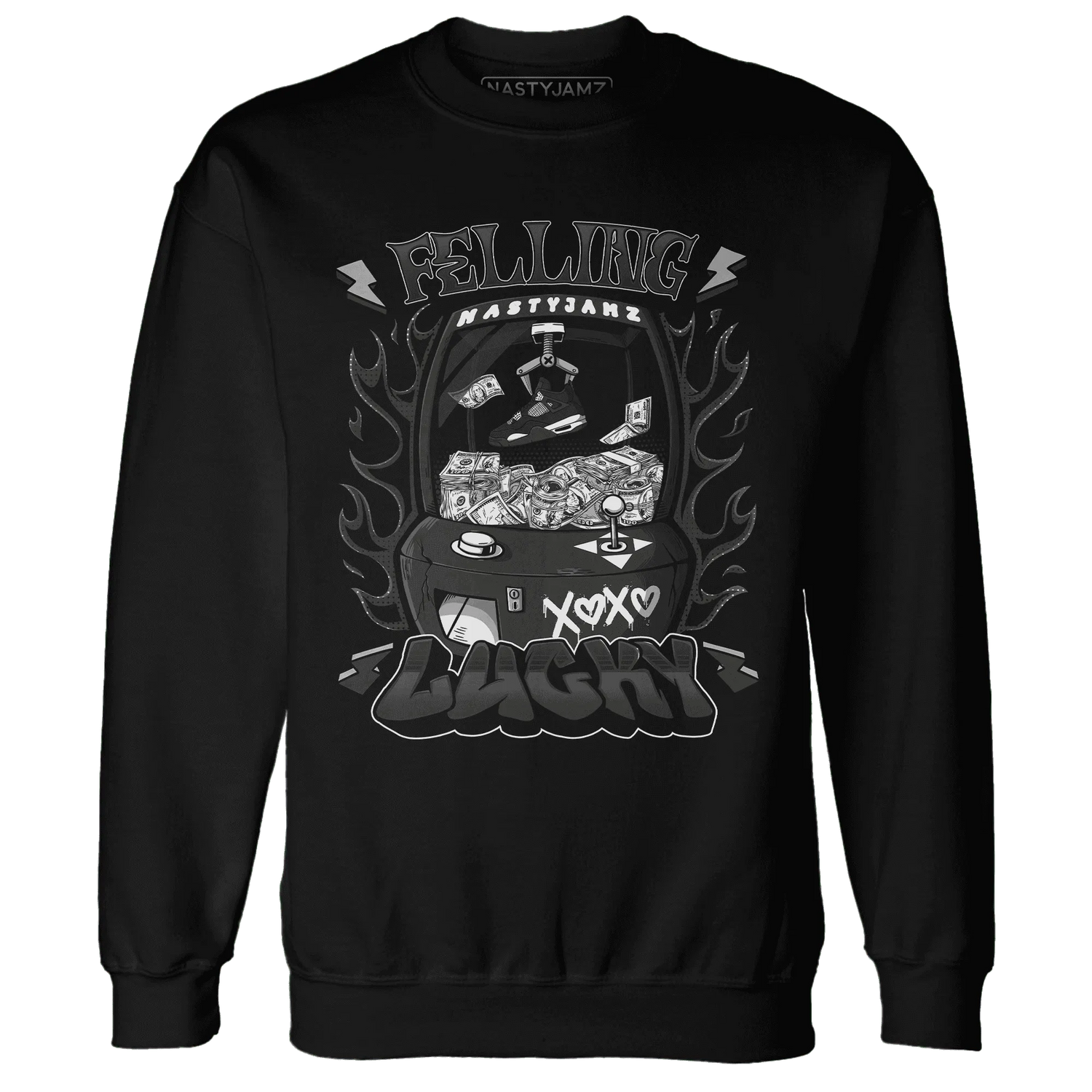 White-Thunder-4s-Sweatshirt-Match-Feeling-Lucky