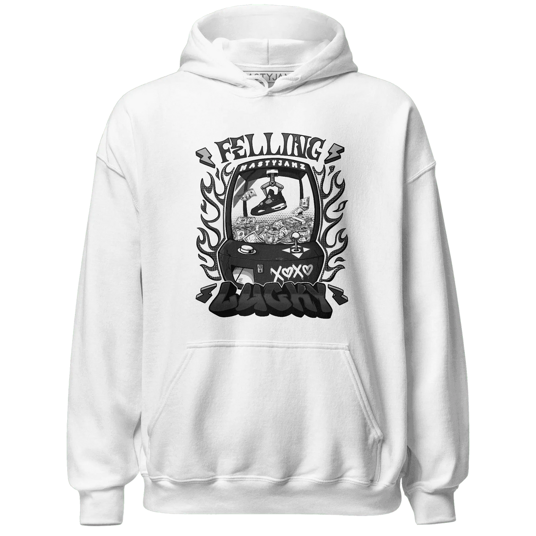 White-Thunder-4s-Hoodie-Match-Feeling-Lucky