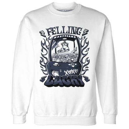 White-Navy-6s-Sweatshirt-Match-Feeling-Lucky