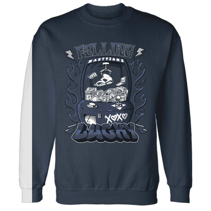 White-Navy-6s-Sweatshirt-Match-Feeling-Lucky