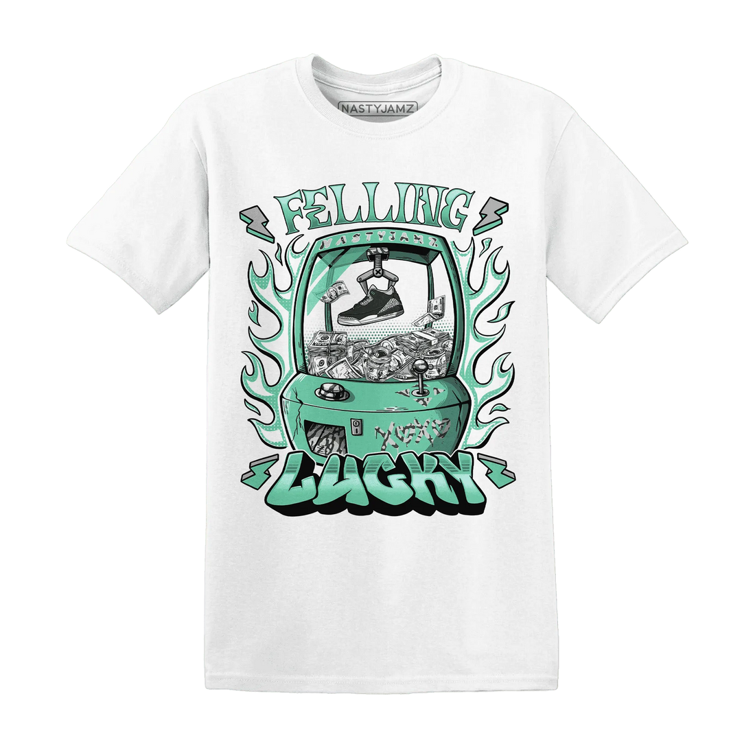 Green-Glow-3s-T-Shirt-Match-Feeling-Lucky