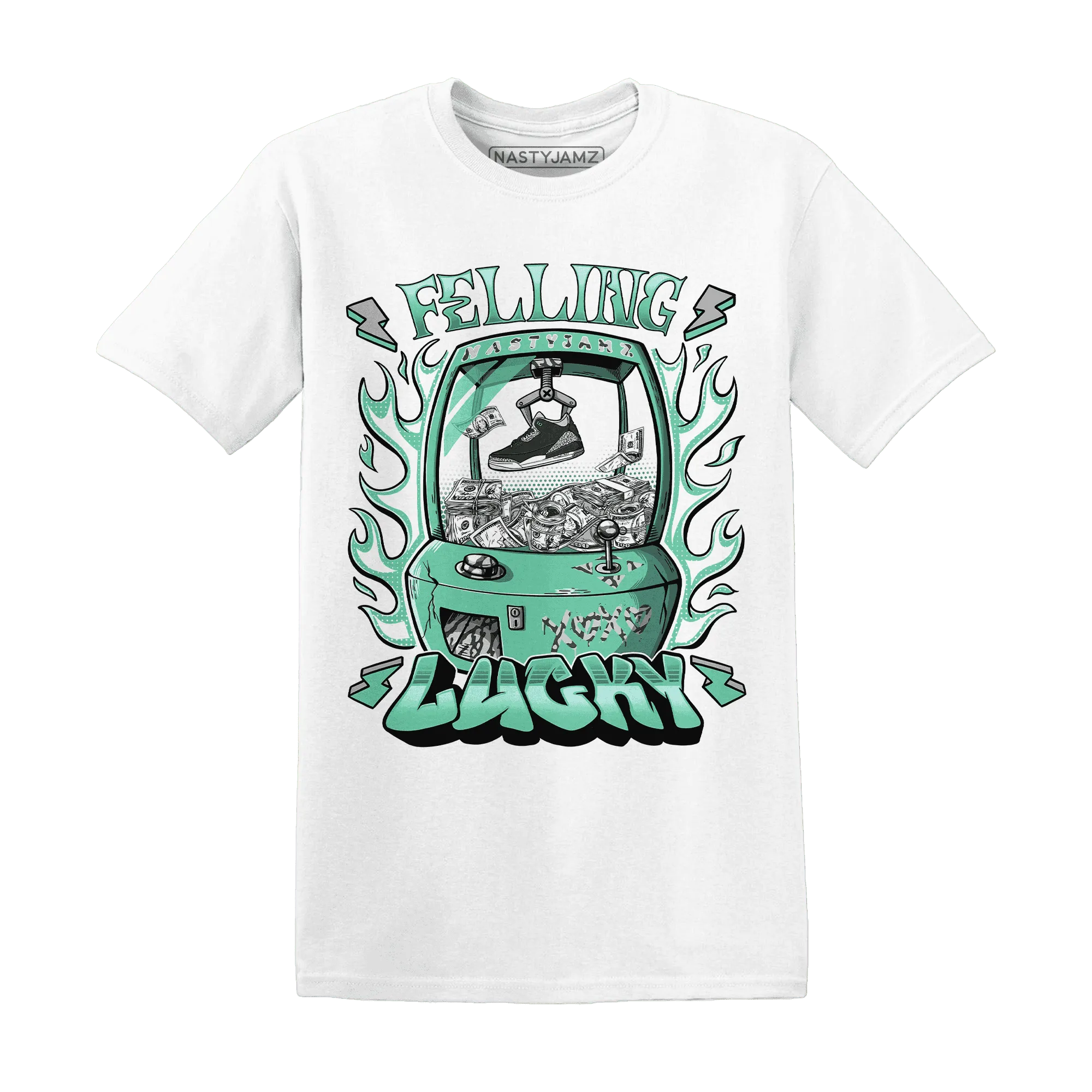 Green-Glow-3s-T-Shirt-Match-Feeling-Lucky