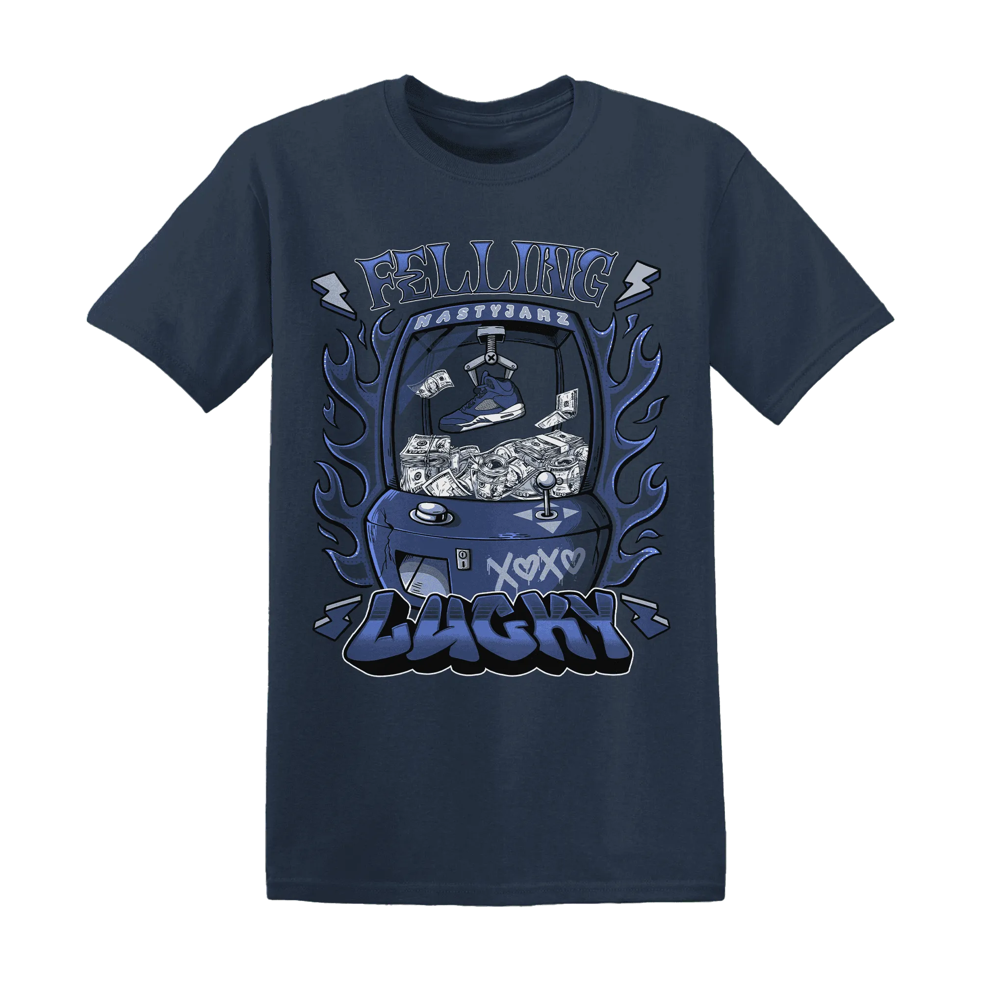 Midnight-Navy-5s-T-Shirt-Match-Feeling-Lucky