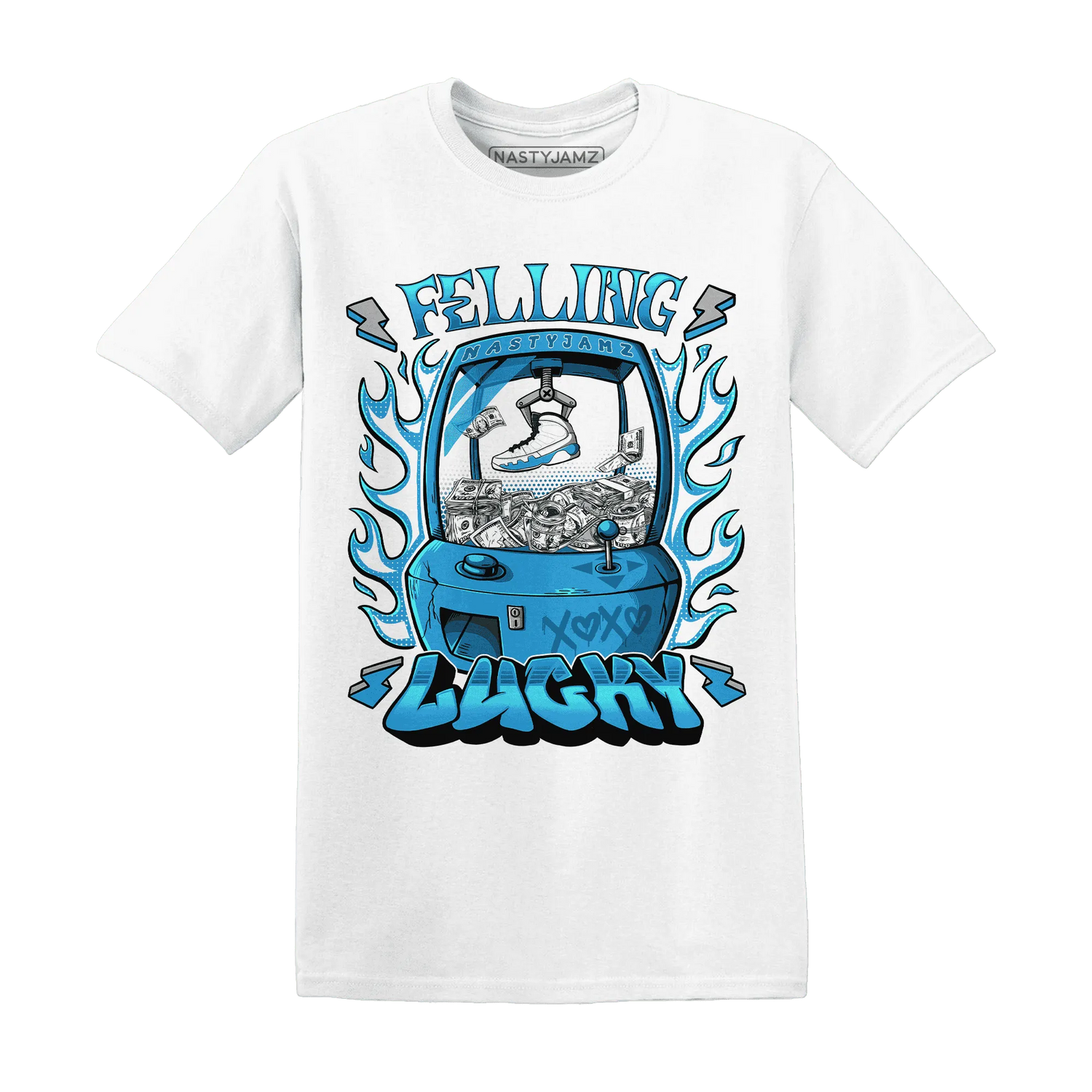 Powder-Blue-9s-T-Shirt-Match-Feeling-Lucky