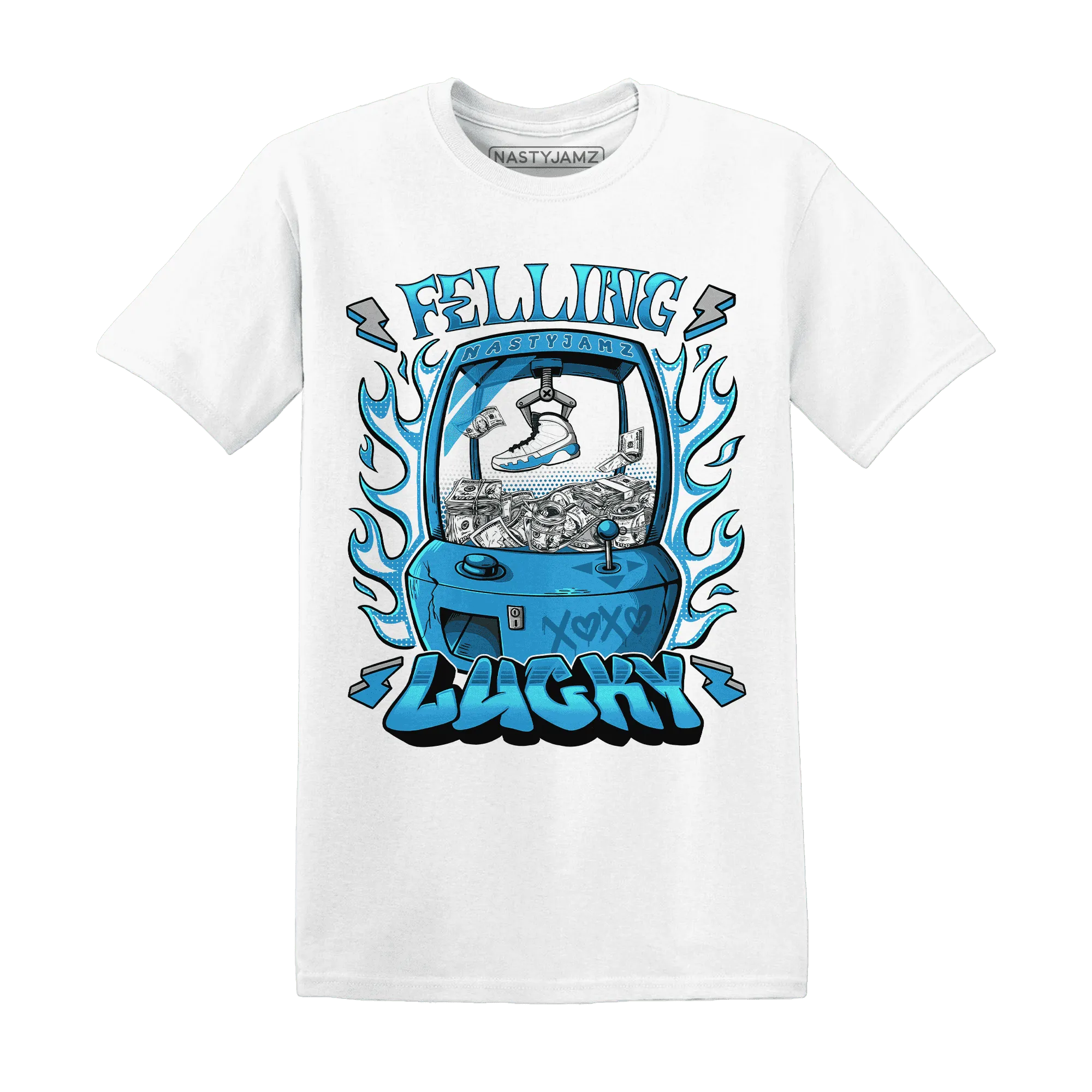 Powder-Blue-9s-T-Shirt-Match-Feeling-Lucky