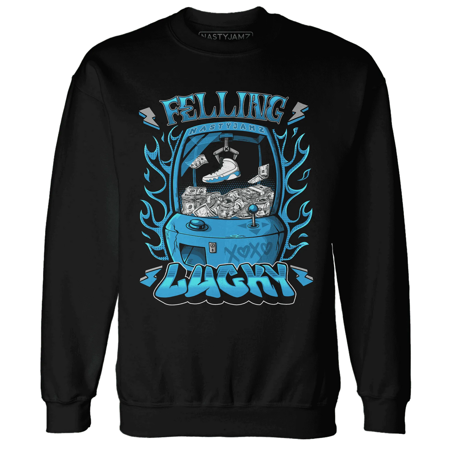 Powder-Blue-9s-Sweatshirt-Match-Feeling-Lucky