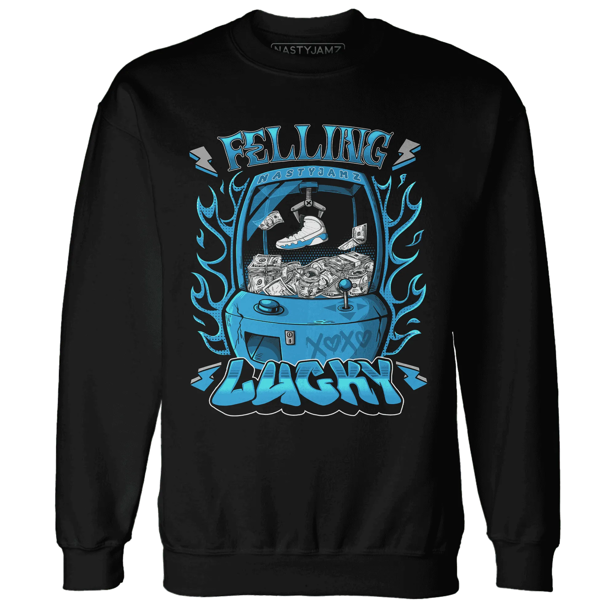 Powder-Blue-9s-Sweatshirt-Match-Feeling-Lucky