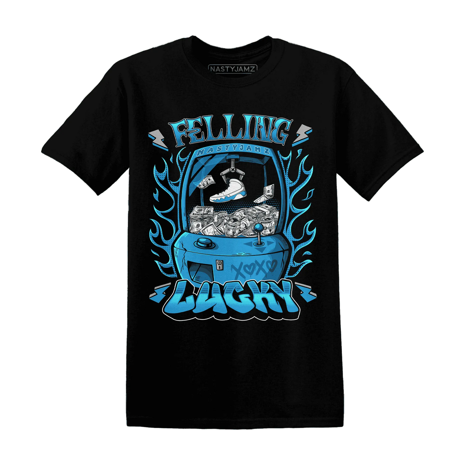 Powder-Blue-9s-T-Shirt-Match-Feeling-Lucky