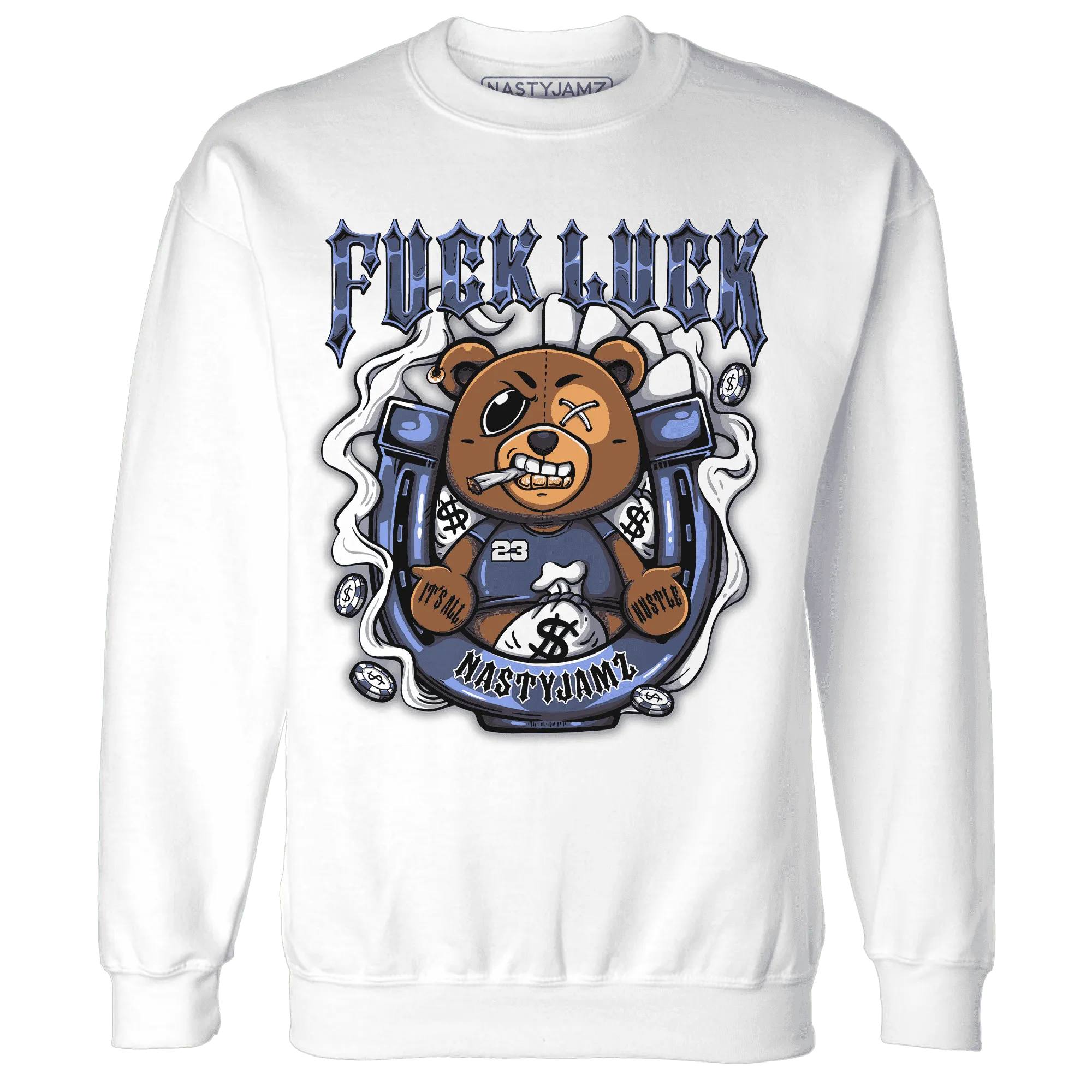 Low-Diffused-Blue-11s-Sweatshirt-Match-Fuck-Luck-BER