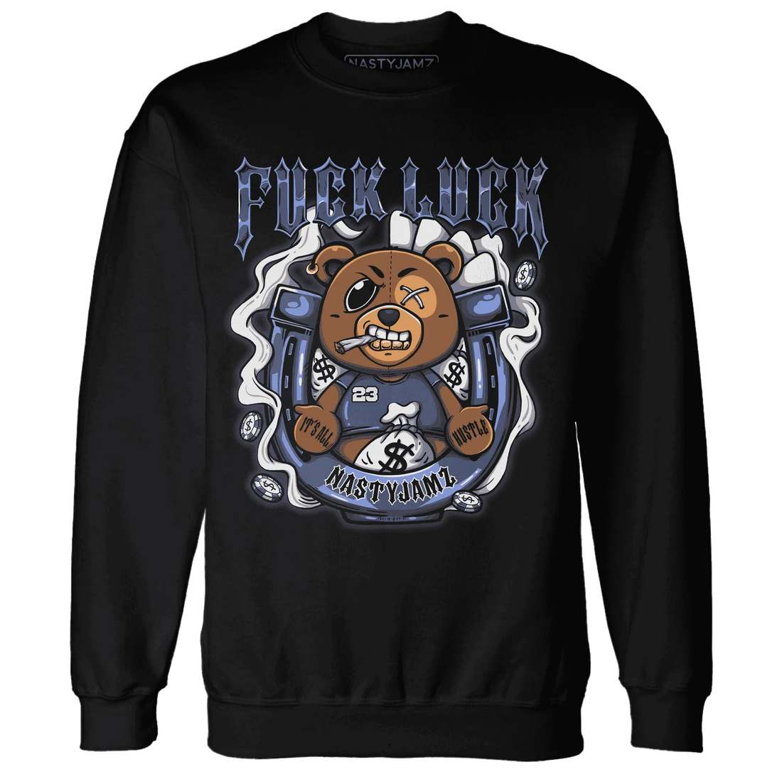 Low-Diffused-Blue-11s-Sweatshirt-Match-Fuck-Luck-BER