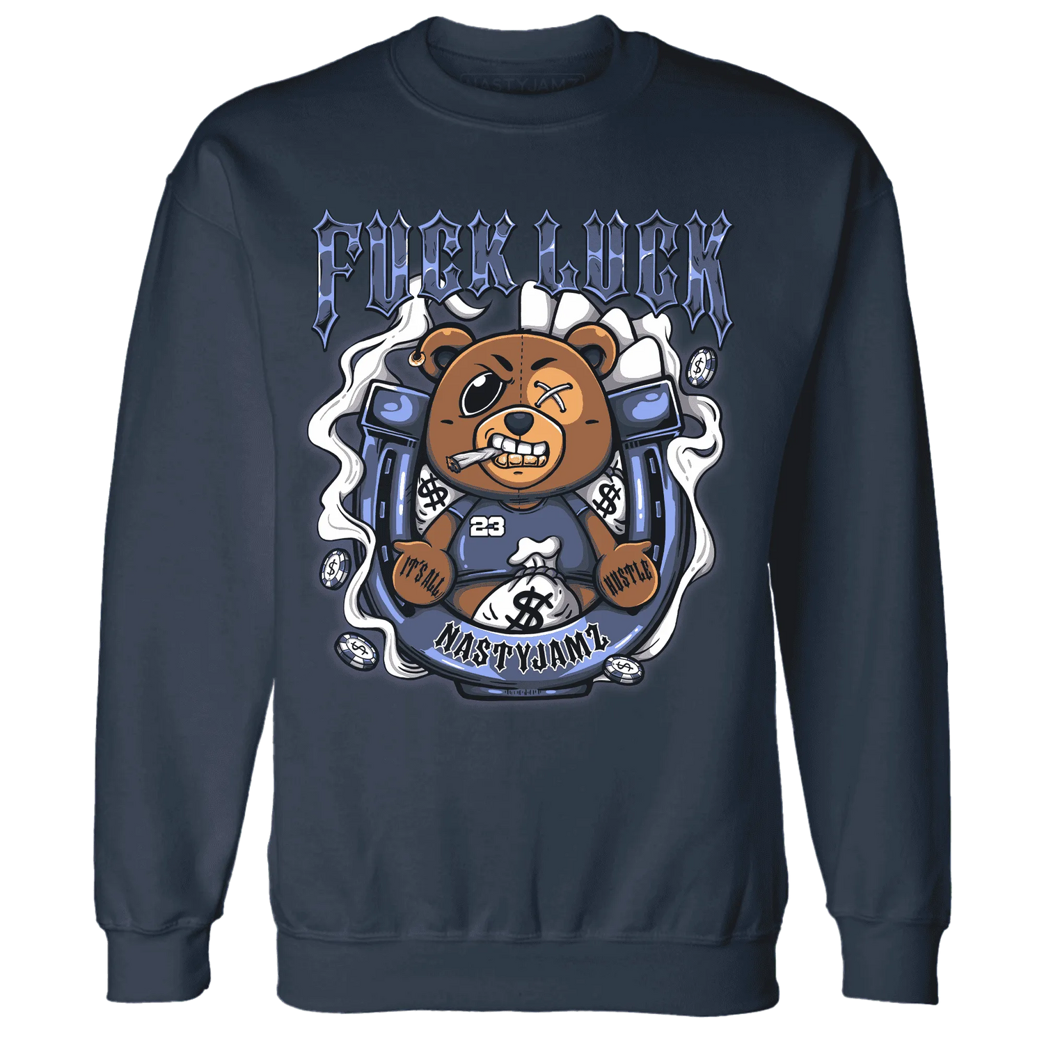 Low-Diffused-Blue-11s-Sweatshirt-Match-Fuck-Luck-BER