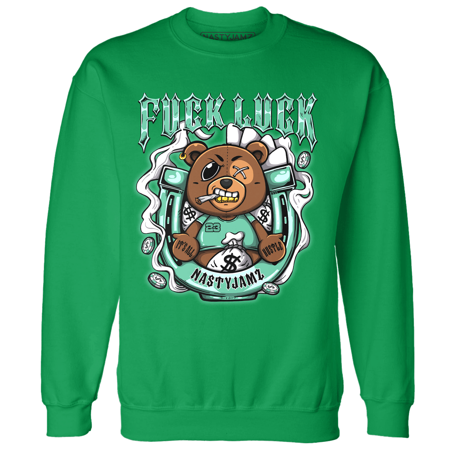 High OG Green Glow 1s Sweatshirt Match F Luck BER - NastyJamz