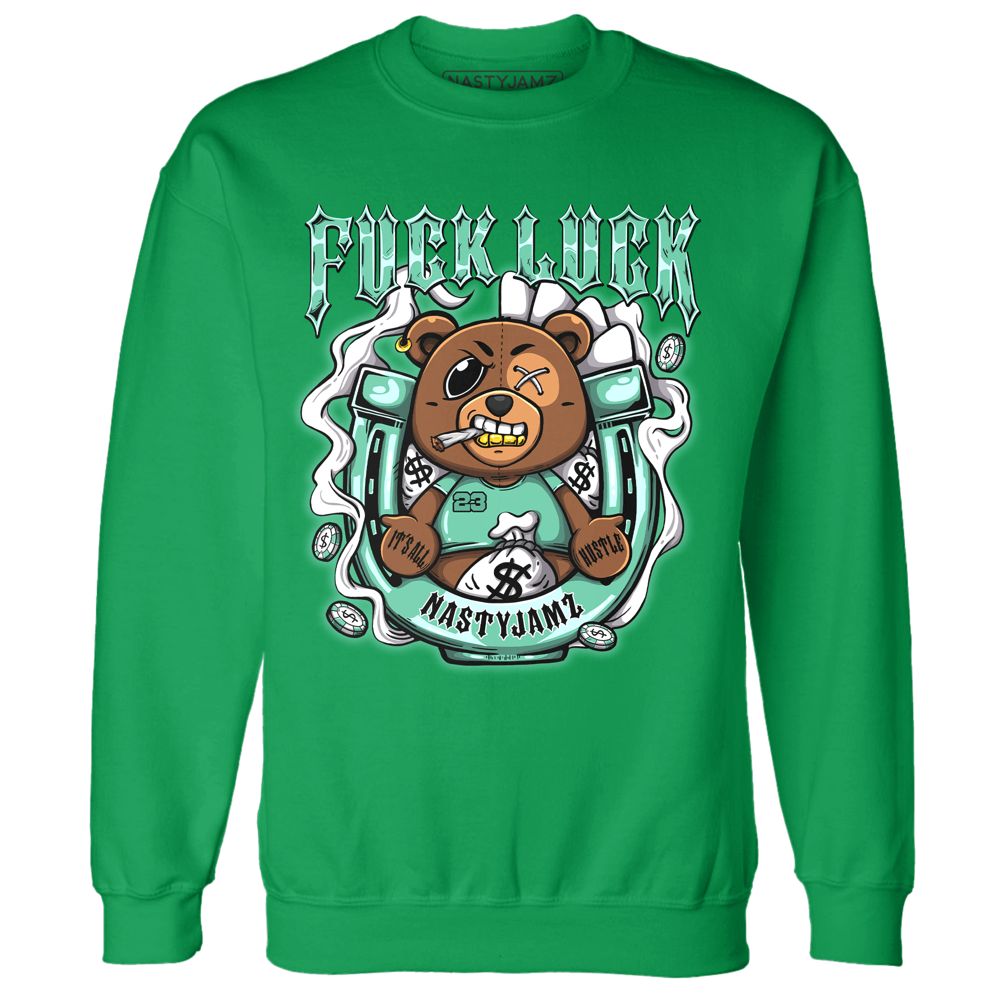 High OG Green Glow 1s Sweatshirt Match F Luck BER - NastyJamz