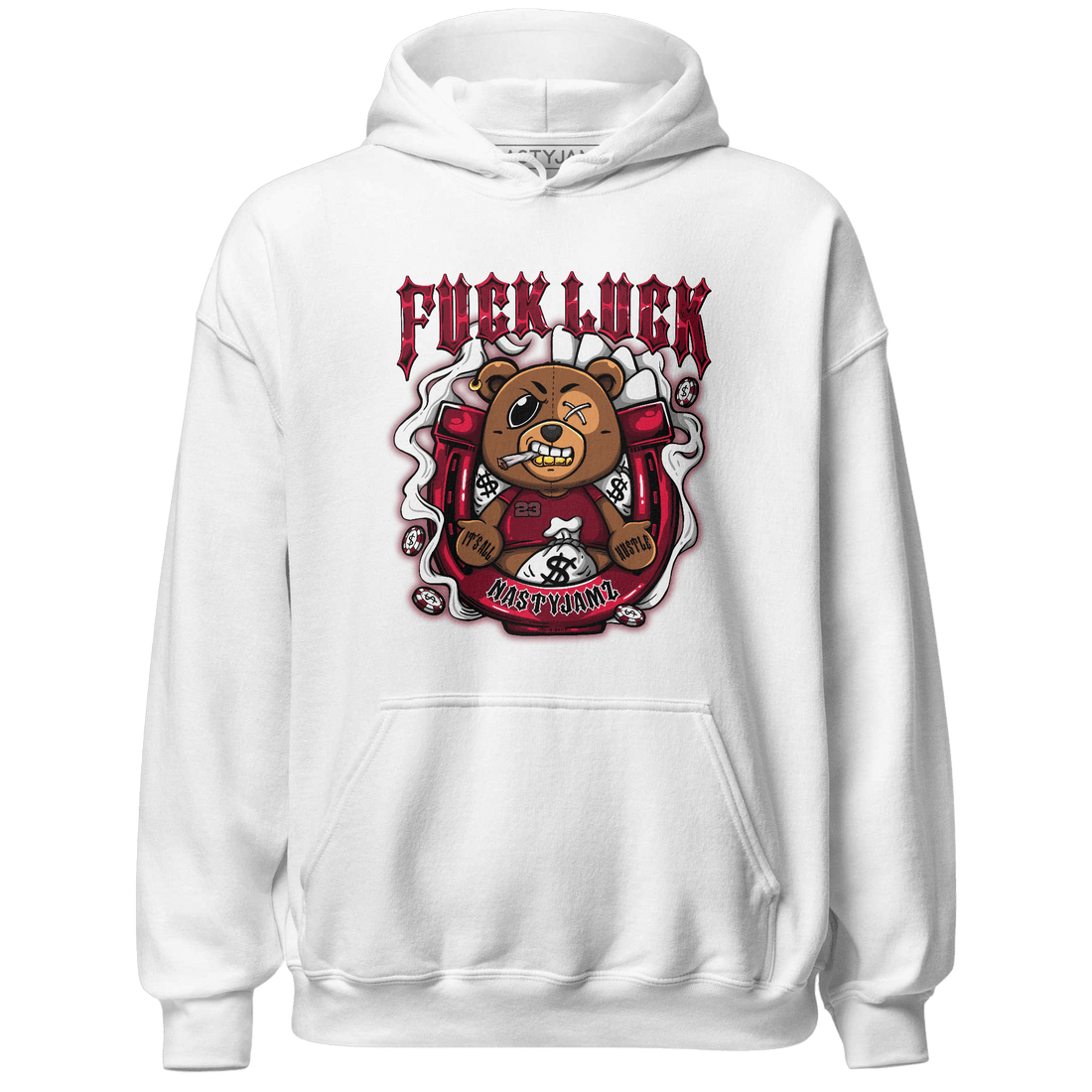 High White Team Red 1s Hoodie Match F Luck BER - NastyJamz