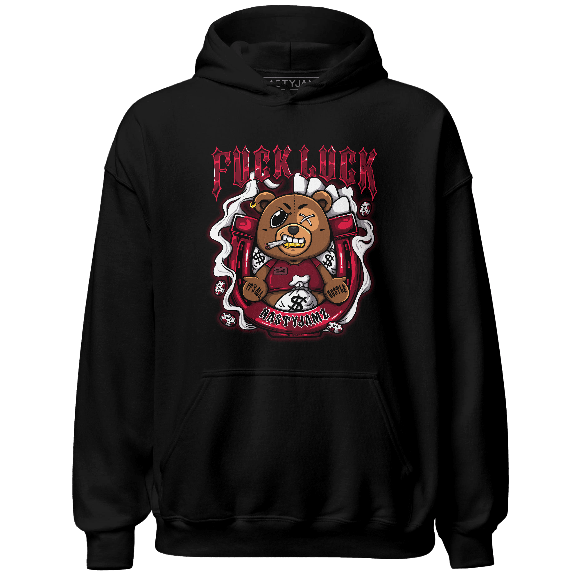 High White Team Red 1s Hoodie Match F Luck BER - NastyJamz