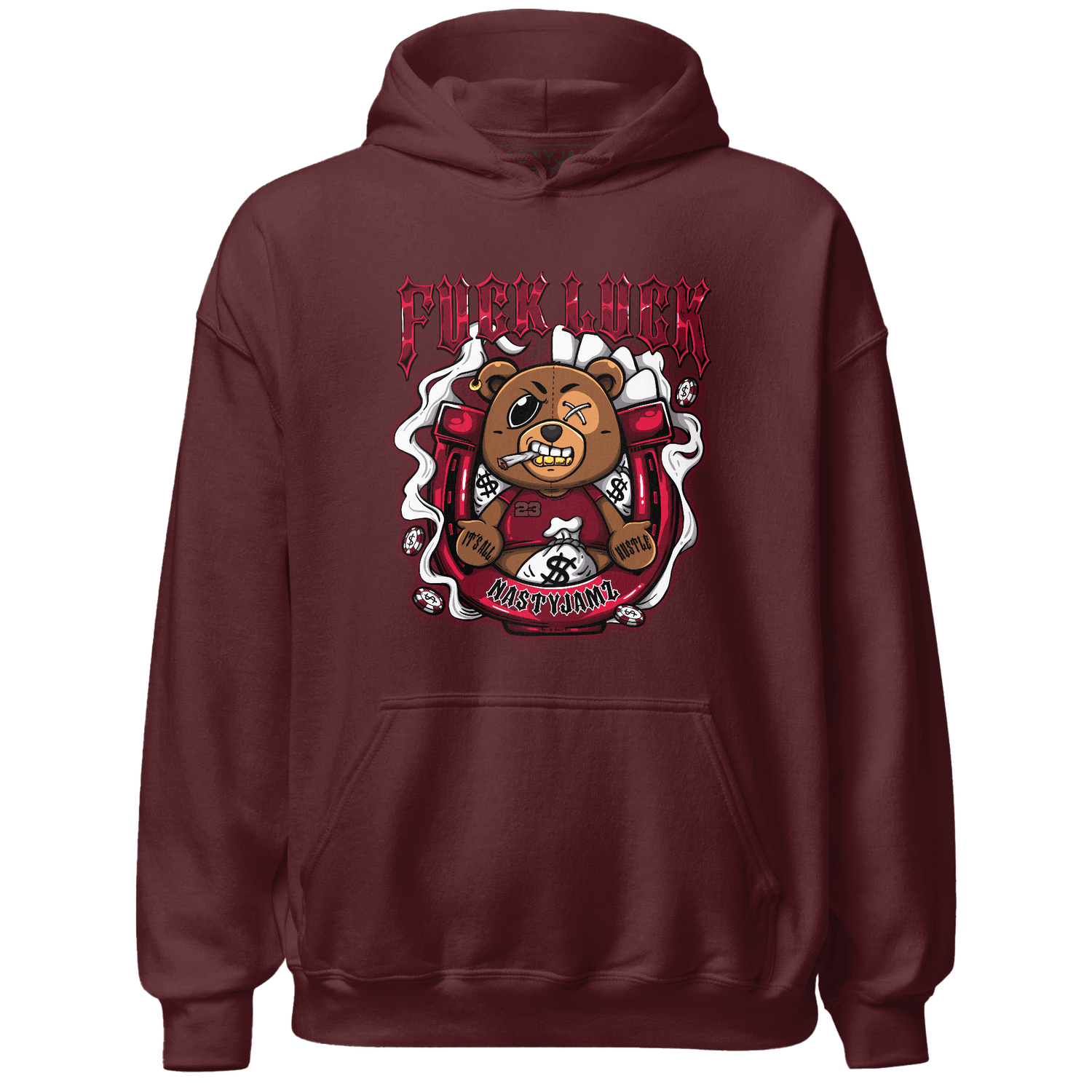 High White Team Red 1s Hoodie Match F Luck BER - NastyJamz
