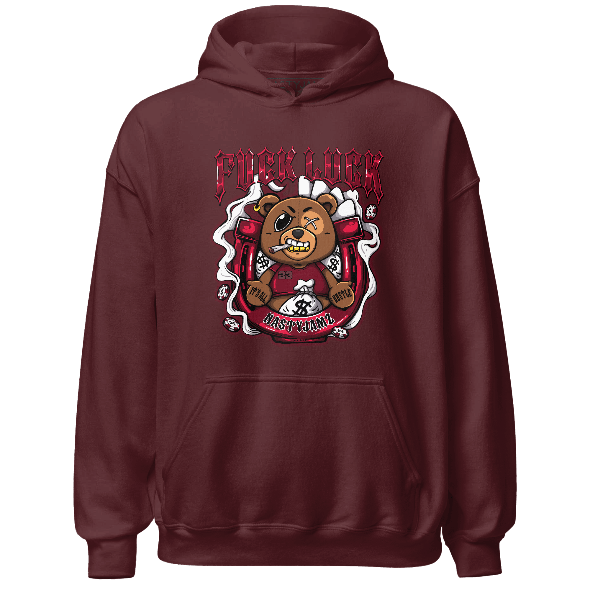 High White Team Red 1s Hoodie Match F Luck BER - NastyJamz